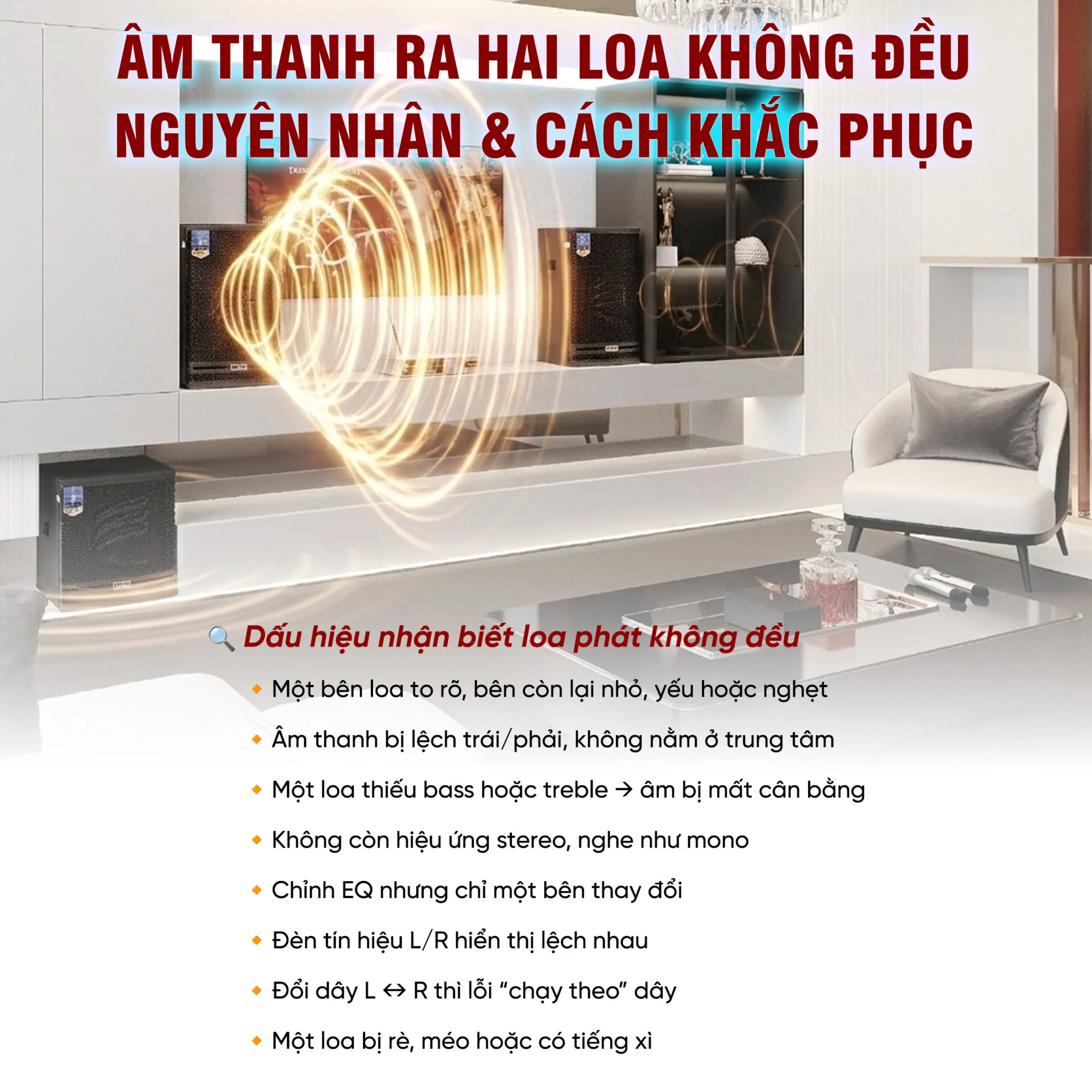 Âm thanh ra hai loa không đều nguyên nhân do đâu? Hướng dẫn cách khắc phục 8 Am thanh ra hai loa khong deu nguyen nhan do dau Huong dan cach khac phuc 1