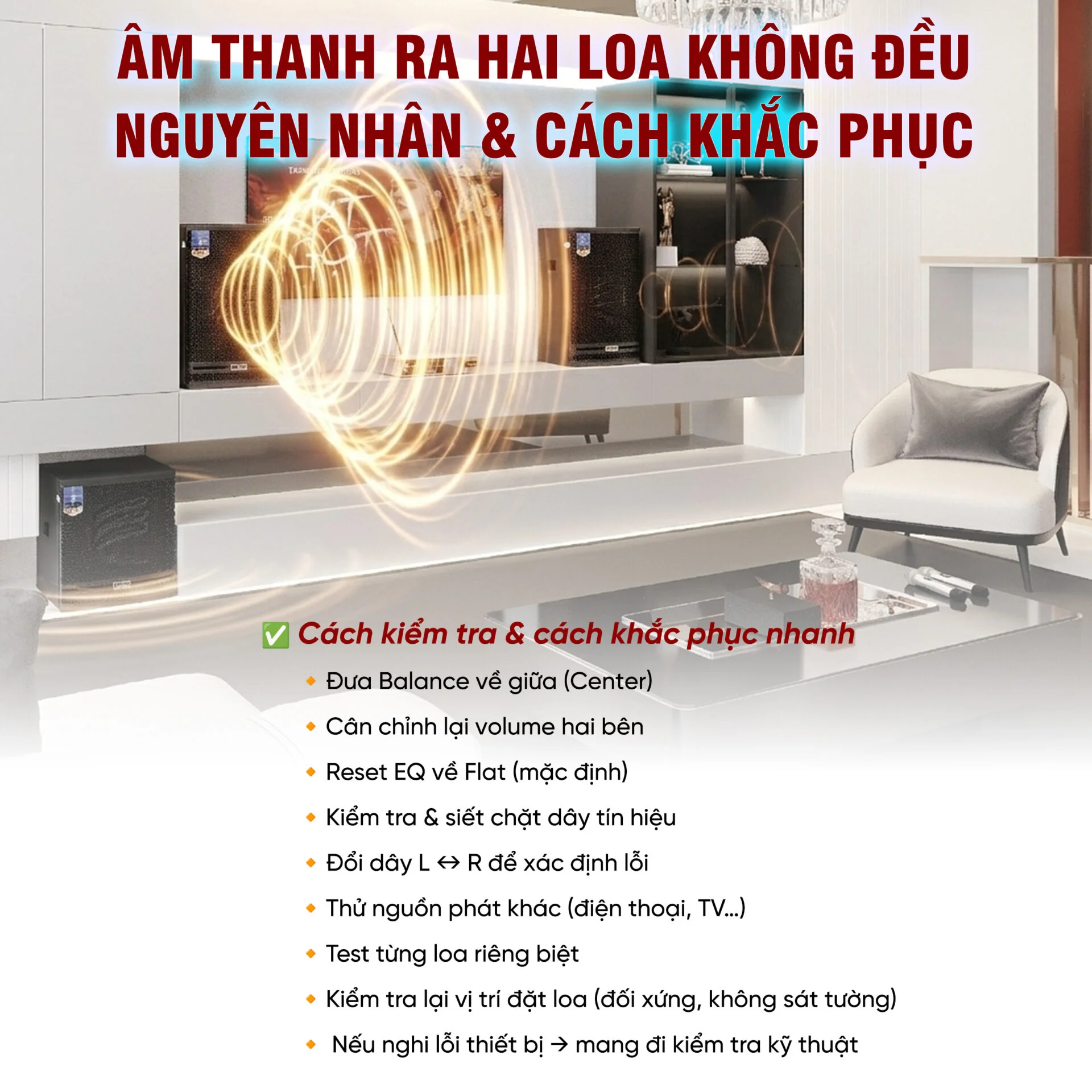 Âm thanh ra hai loa không đều nguyên nhân do đâu? Hướng dẫn cách khắc phục 11 Am thanh ra hai loa khong deu nguyen nhan do dau Huong dan cach khac phuc 4