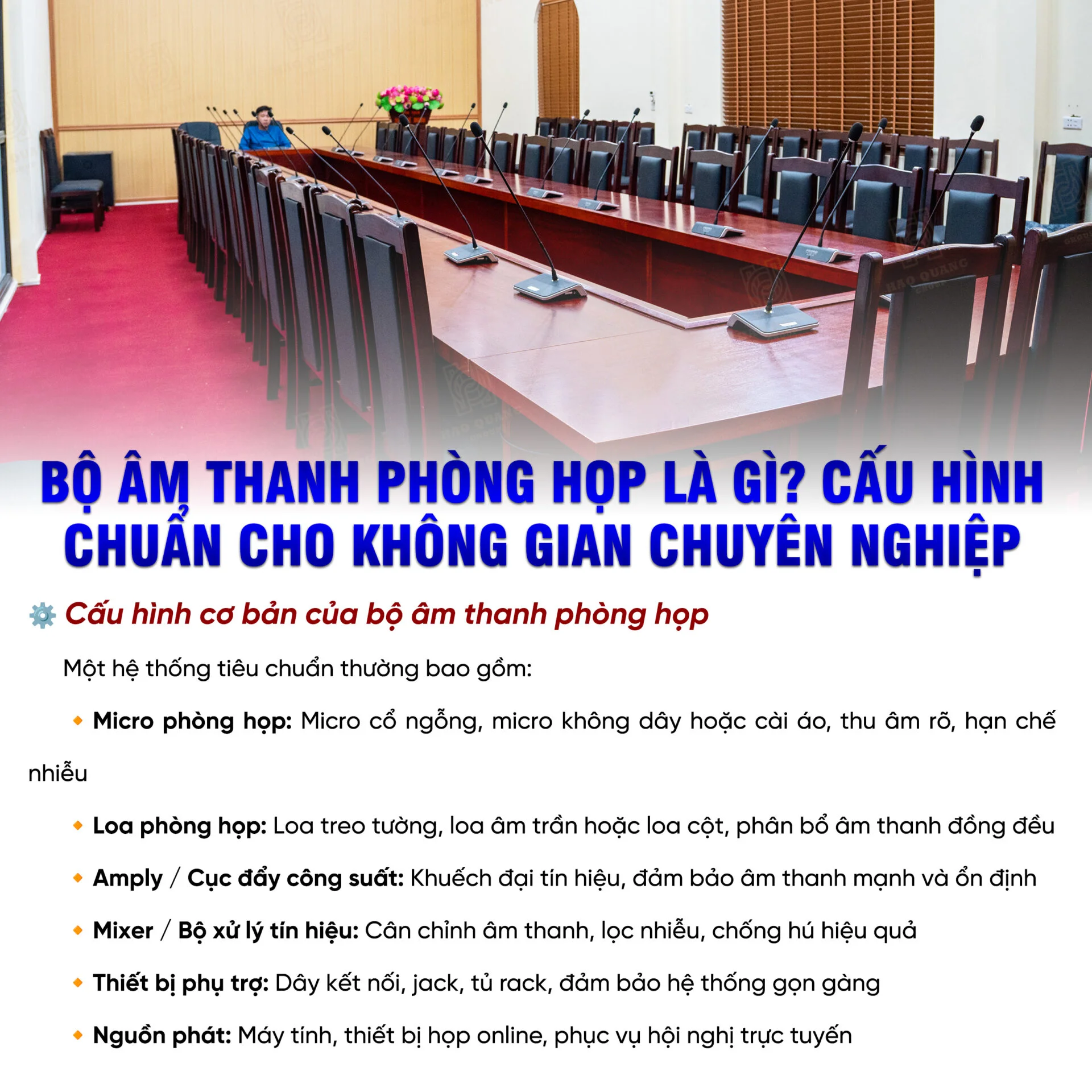 Bộ âm thanh phòng họp là gì? Cấu hình chuẩn cho phòng họp chuyên nghiệp 7 Bo am thanh phong hop la gi Cau hinh chuan cho phong hop chuyen nghiep 2