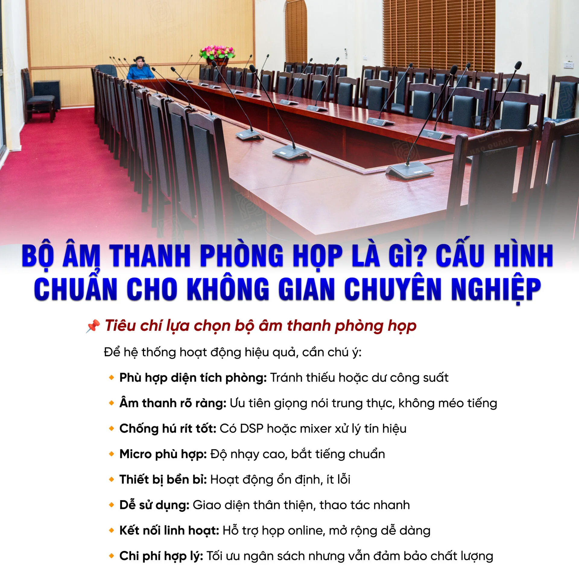 Bộ âm thanh phòng họp là gì? Cấu hình chuẩn cho phòng họp chuyên nghiệp 8 Bo am thanh phong hop la gi Cau hinh chuan cho phong hop chuyen nghiep 3