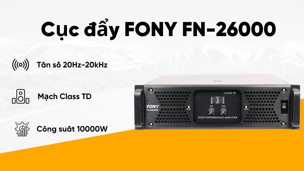 Bộ dàn âm thanh hội trường 400-650m2 cao cấp 12 Cục Đẩy FONY FN-26000 - Hiệu Suất Mạnh Mẽ và Độ Tin Cậy Cao