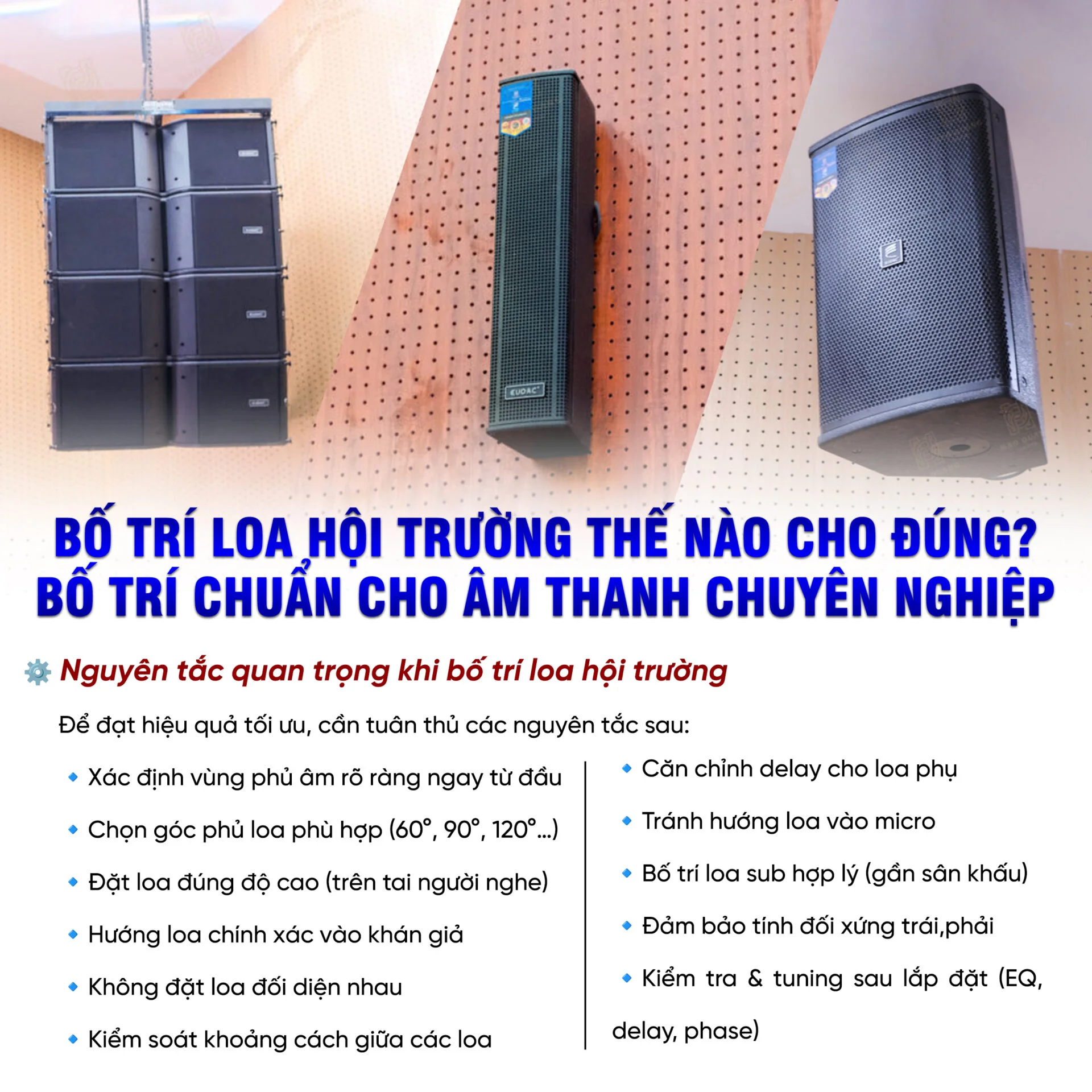 Bố trí loa hội trường thế nào cho đúng? Các phương án bố trí loa hội trường phổ biến 13 Bo tri loa hoi truong the nao cho dung Cac phuong an bo tri loa hoi truong pho bien 3