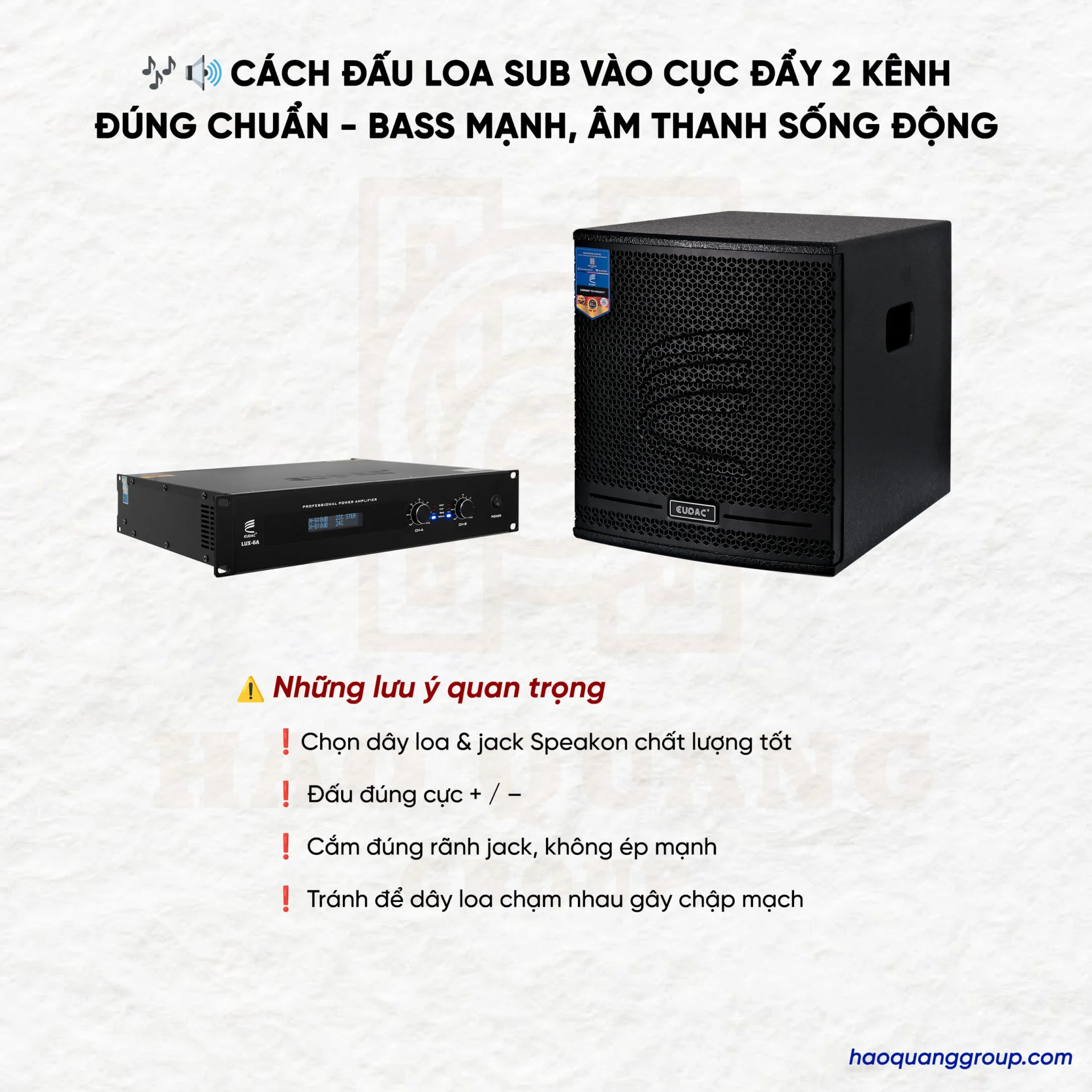 Cách đấu loa sub vào cục đẩy 2 kênh chuẩn âm thanh sống động 11 Cach dau loa sub vao cuc day 2 kenh chuan am thanh song dong 6