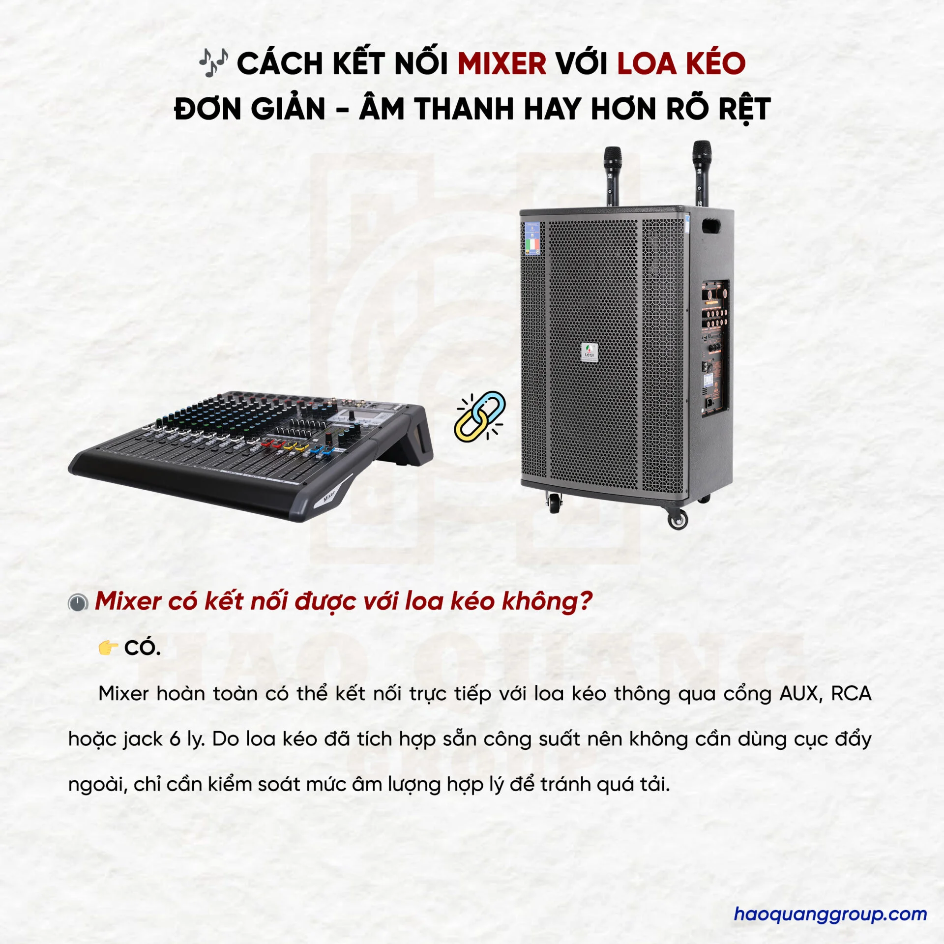 Cách để kết nối mixer với loa kéo đơn giản để có âm thanh hay 13 Cach ket mixer voi loa keo don gian Am thanh hay hon ro ret 2