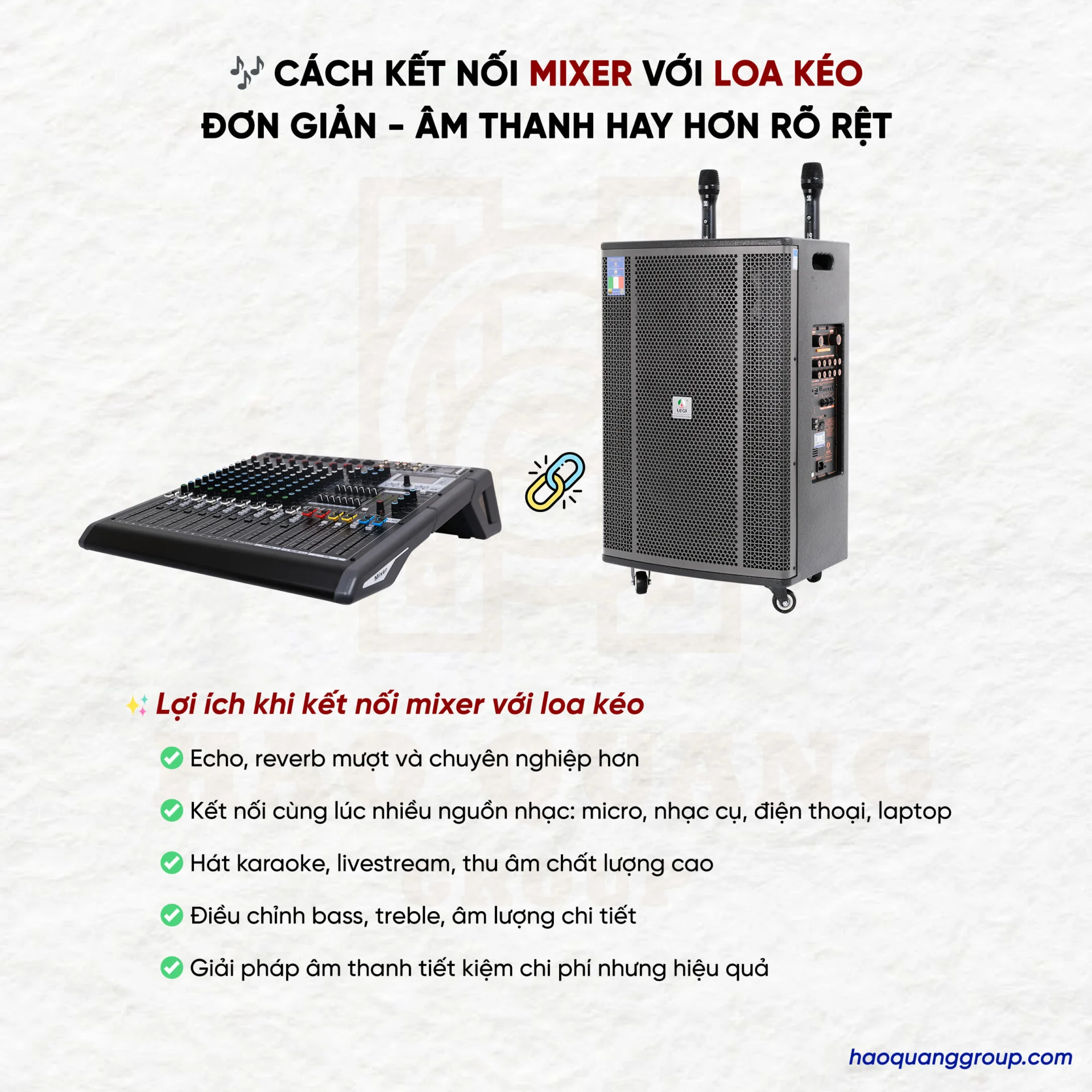 Cách để kết nối mixer với loa kéo đơn giản để có âm thanh hay 12 Cach ket mixer voi loa keo don gian Am thanh hay hon ro ret 3