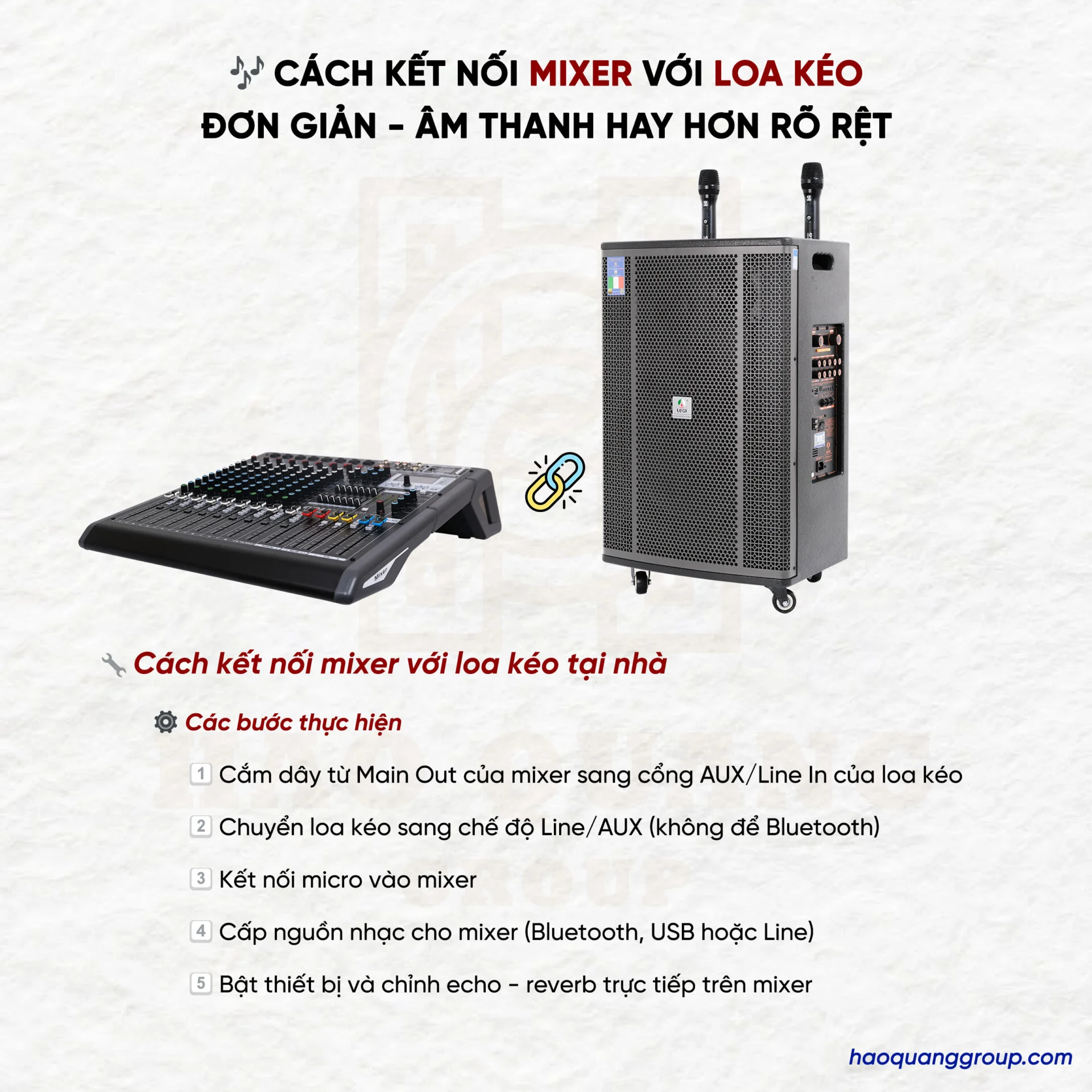 Cách để kết nối mixer với loa kéo đơn giản để có âm thanh hay 10 Cach ket mixer voi loa keo don gian Am thanh hay hon ro ret 5