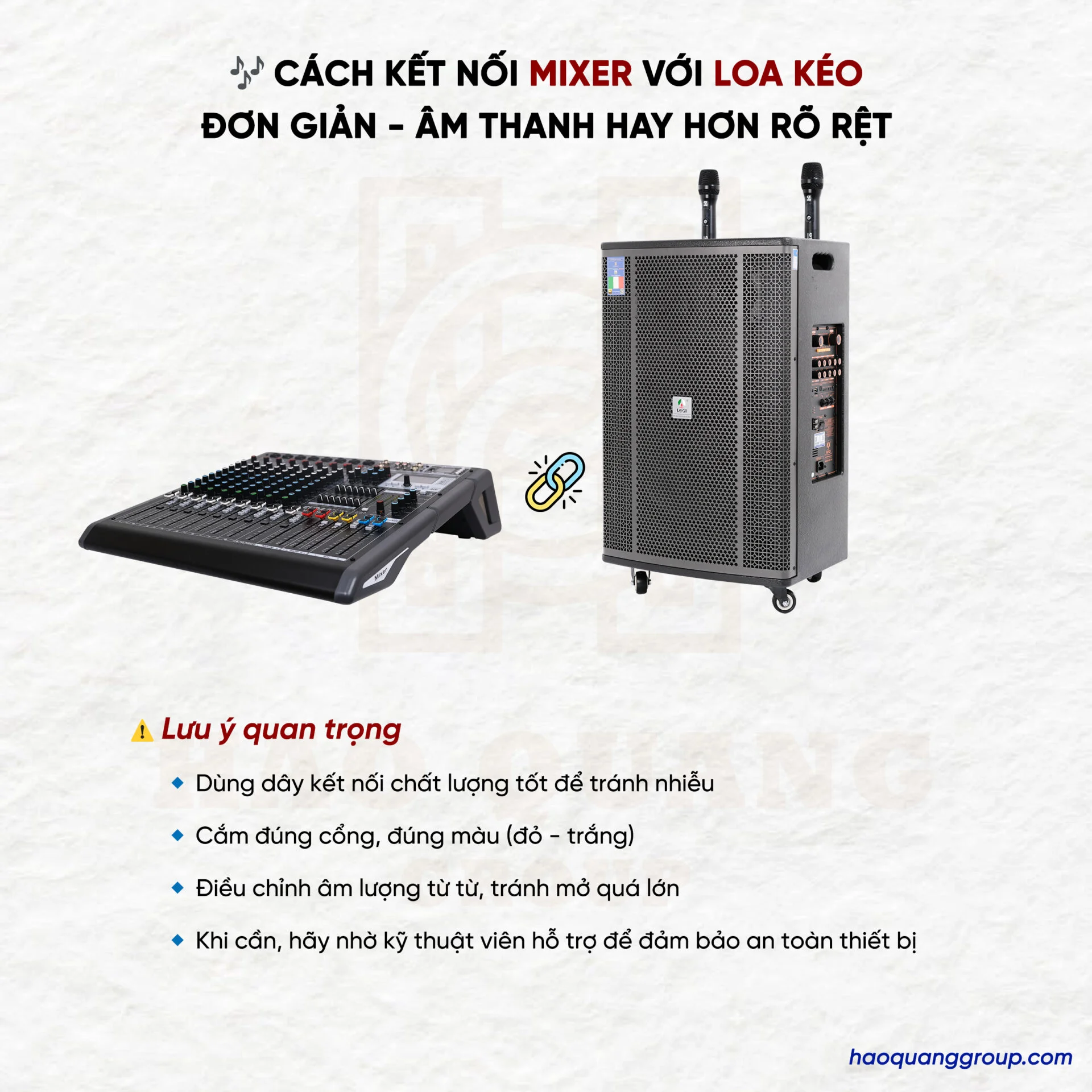 Cách để kết nối mixer với loa kéo đơn giản để có âm thanh hay 9 Cach ket mixer voi loa keo don gian Am thanh hay hon ro ret 6