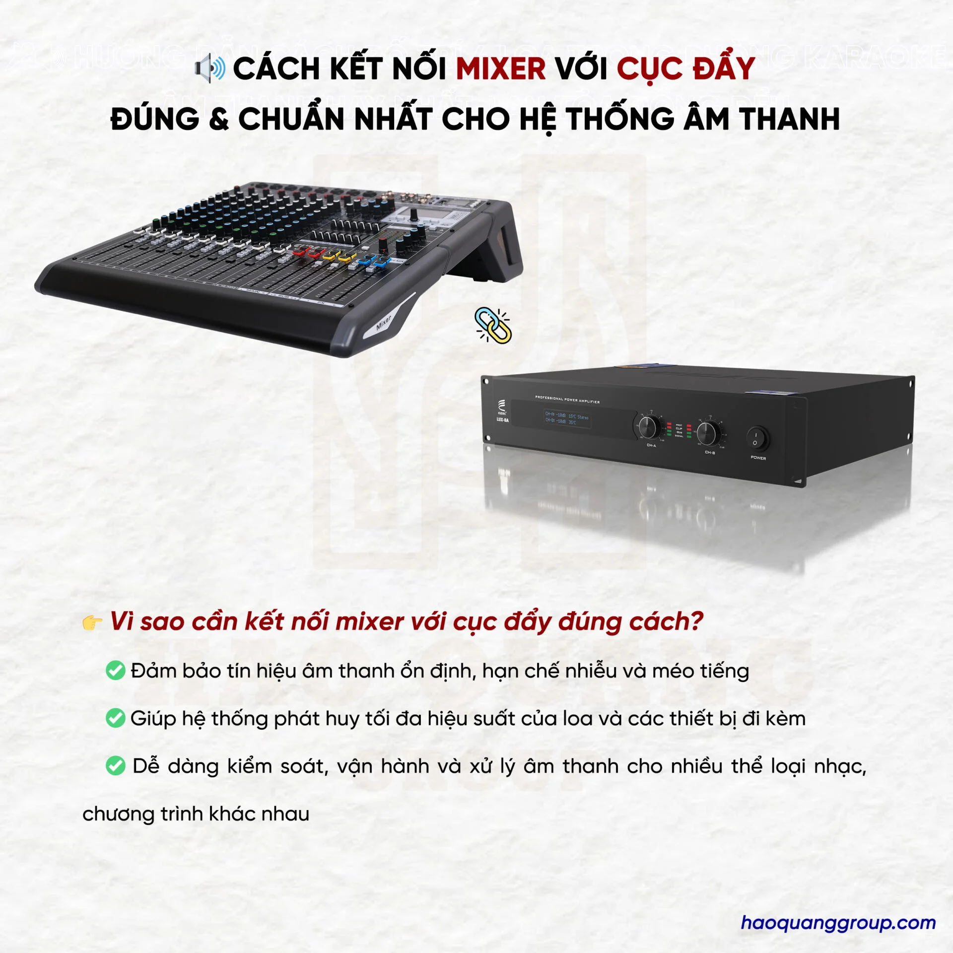 Cách kết nối mixer với cục đẩy sao cho đúng và chuẩn nhất 8 Cach ket noi mixer voi cuc day sao cho dung va chuan nhat cho he thong am thanh 1