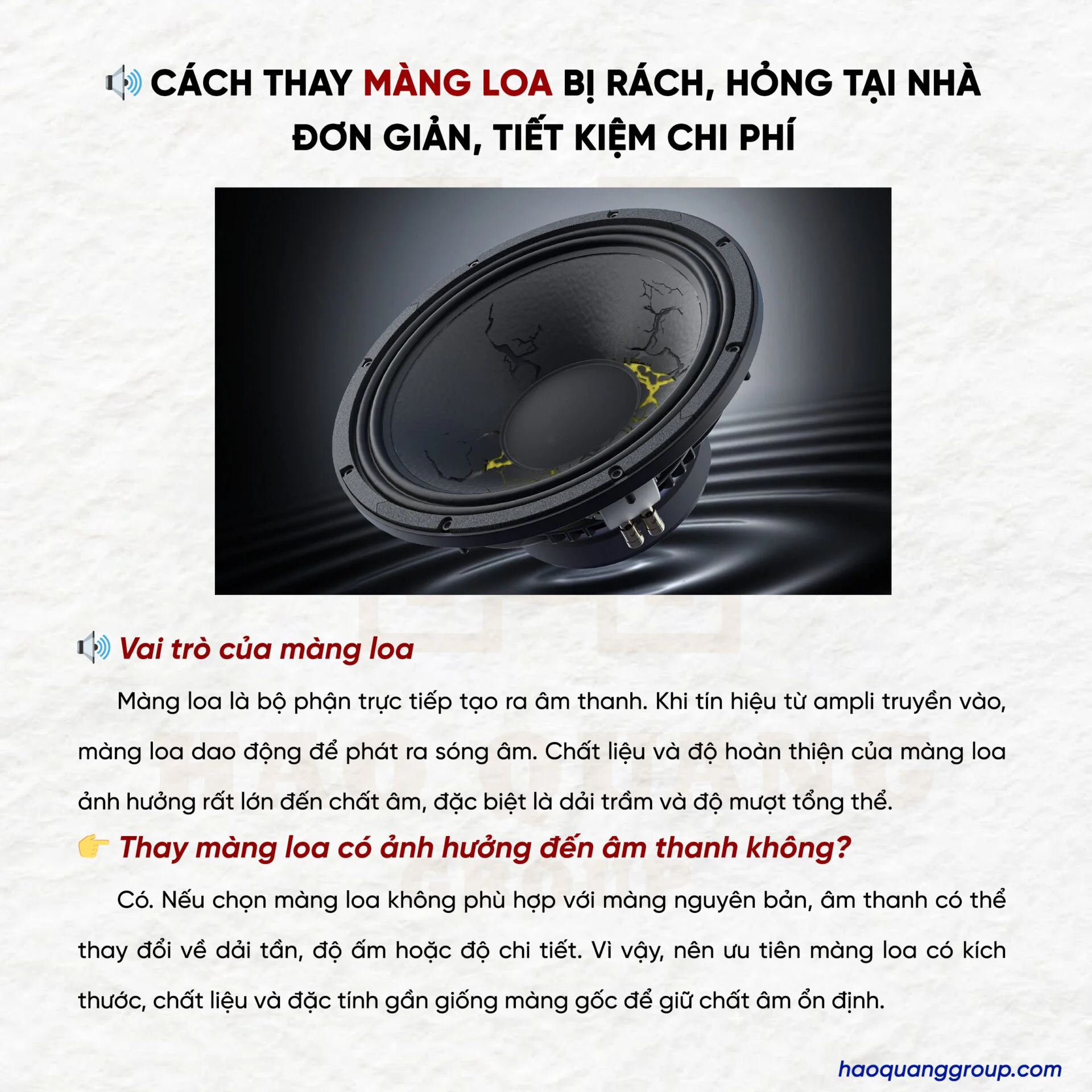 Cách thay màng loa bị rách, hỏng ngay tại nhà dễ dàng 6 Cach thay mang loa bi rach hong ngay tai nha 1
