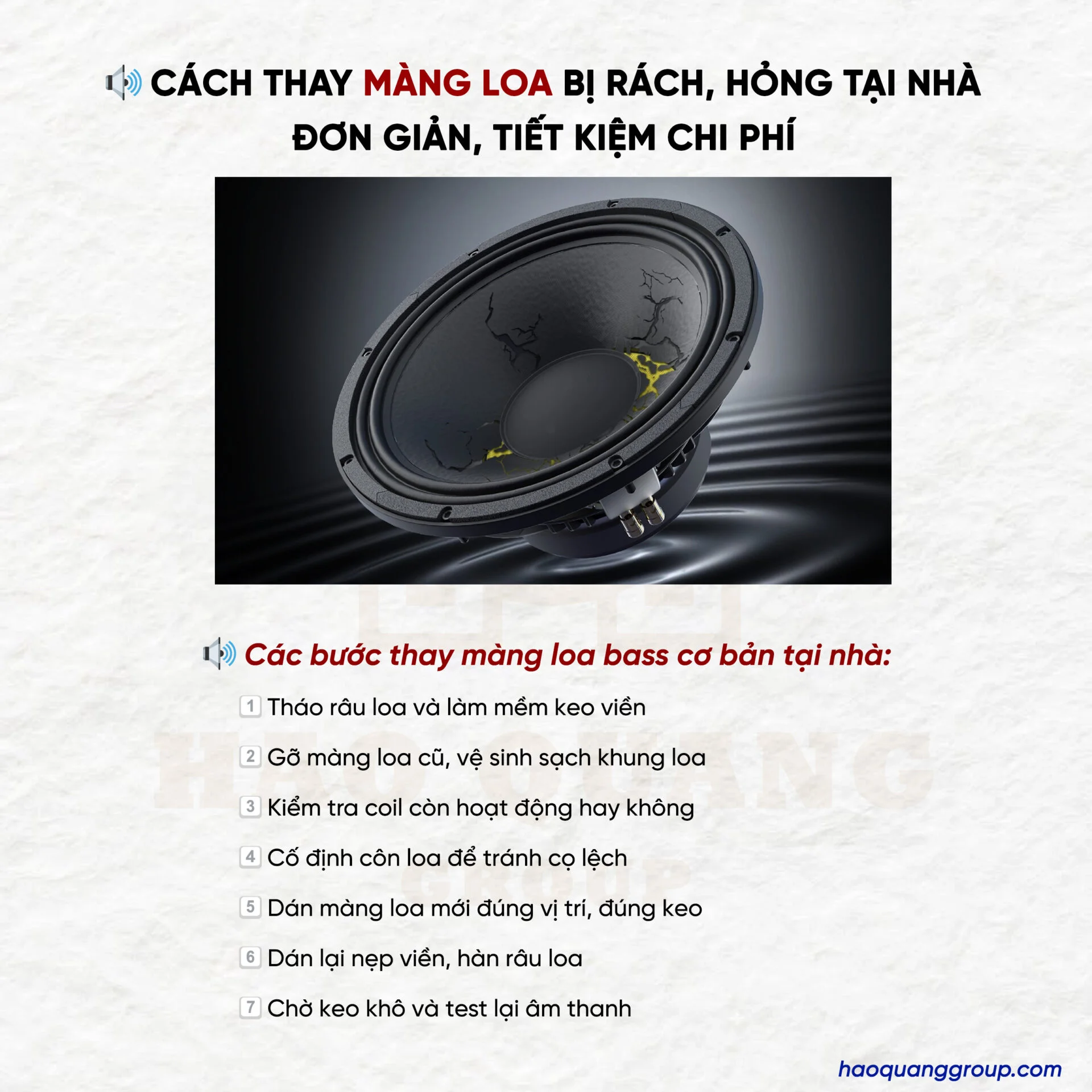 Cách thay màng loa bị rách, hỏng ngay tại nhà dễ dàng 8 Cach thay mang loa bi rach hong ngay tai nha 3