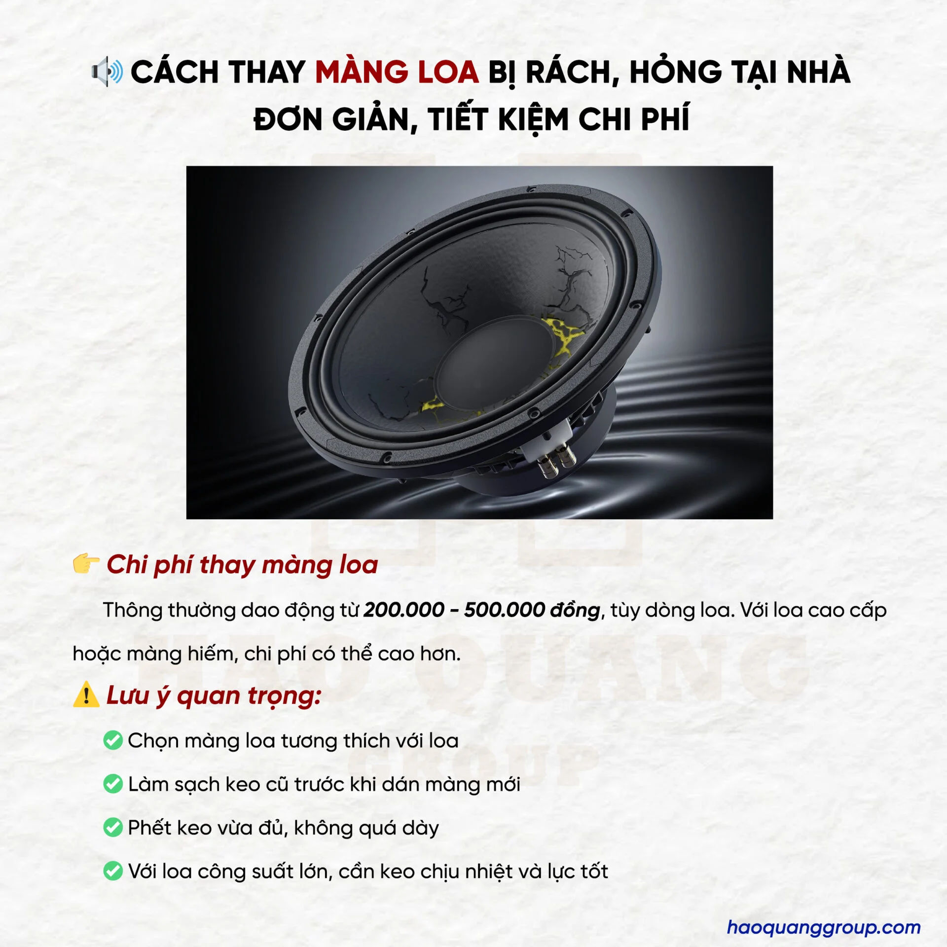 Cách thay màng loa bị rách, hỏng ngay tại nhà dễ dàng 9 Cach thay mang loa bi rach hong ngay tai nha 4