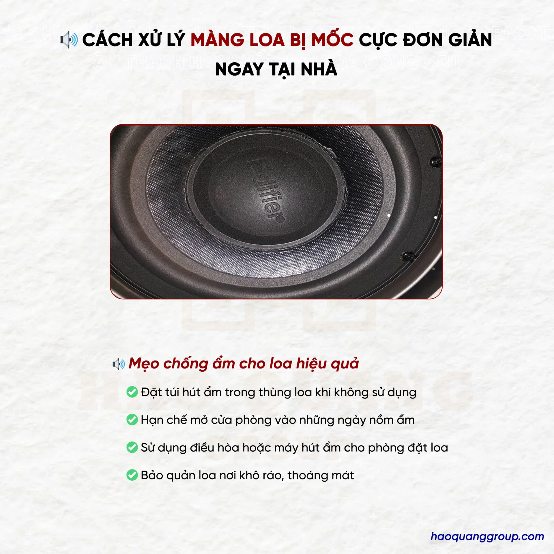 Cách xử lý màng loa bị mốc cực đơn giản ngay tại nhà 14 Cach xu ly mang loa bi moc cuc don gian ngay tai nha 4