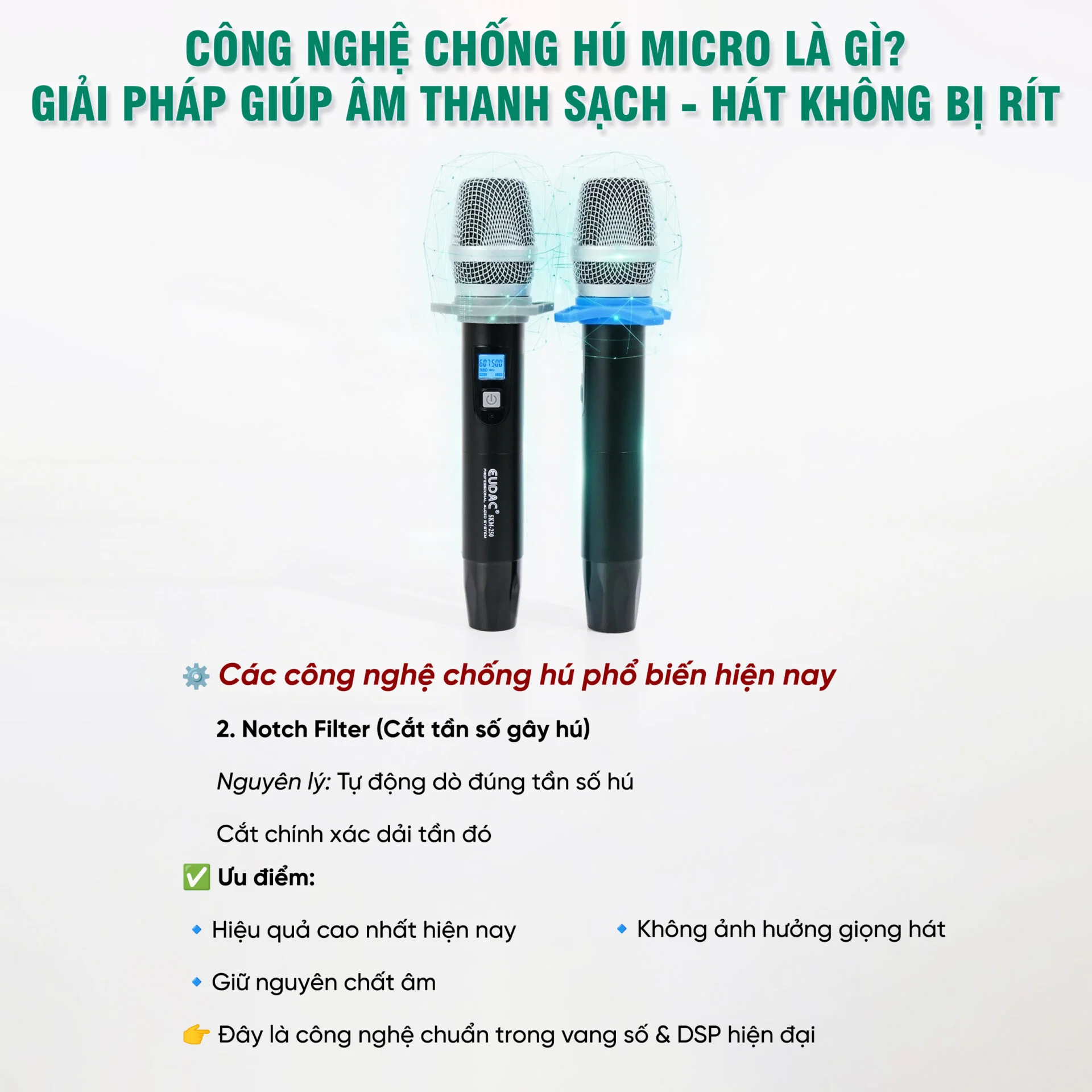 Công nghệ chống hú micro là gì? Các thiết bị chống hú micro không dây phổ biến 8 Cong nghe chong hu micro la gi Cac thiet bi chong hu micro khong day pho bien 5
