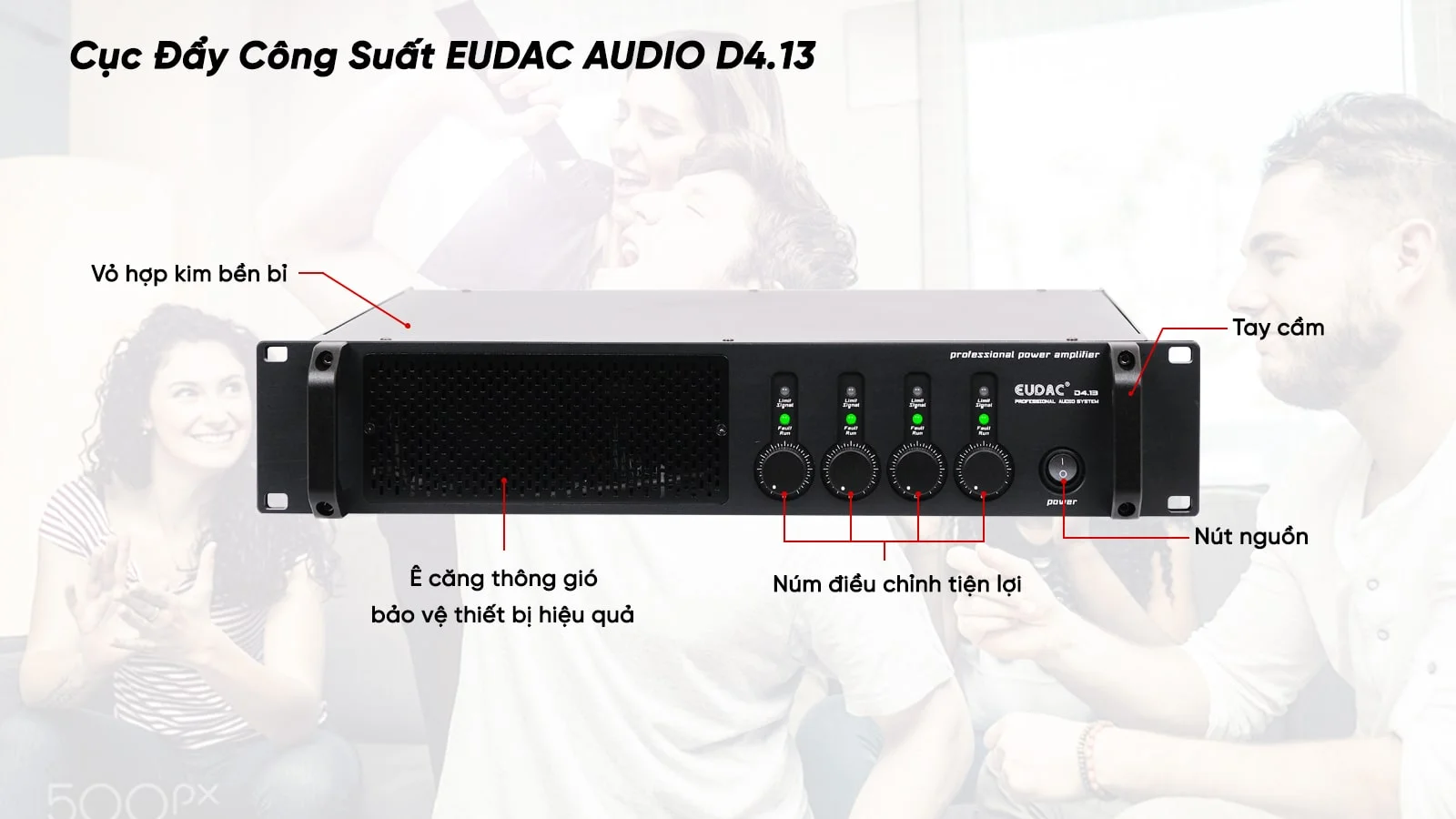 Cục Đẩy Công Suất EUDAC AUDIO D4.13 được thiết kế tinh tế với những chất liệu cao cấp, bền bỉ Cục Đẩy Công Suất EUDAC AUDIO D4.13 được thiết kế tinh tế với những chất liệu cao cấp, bền bỉ