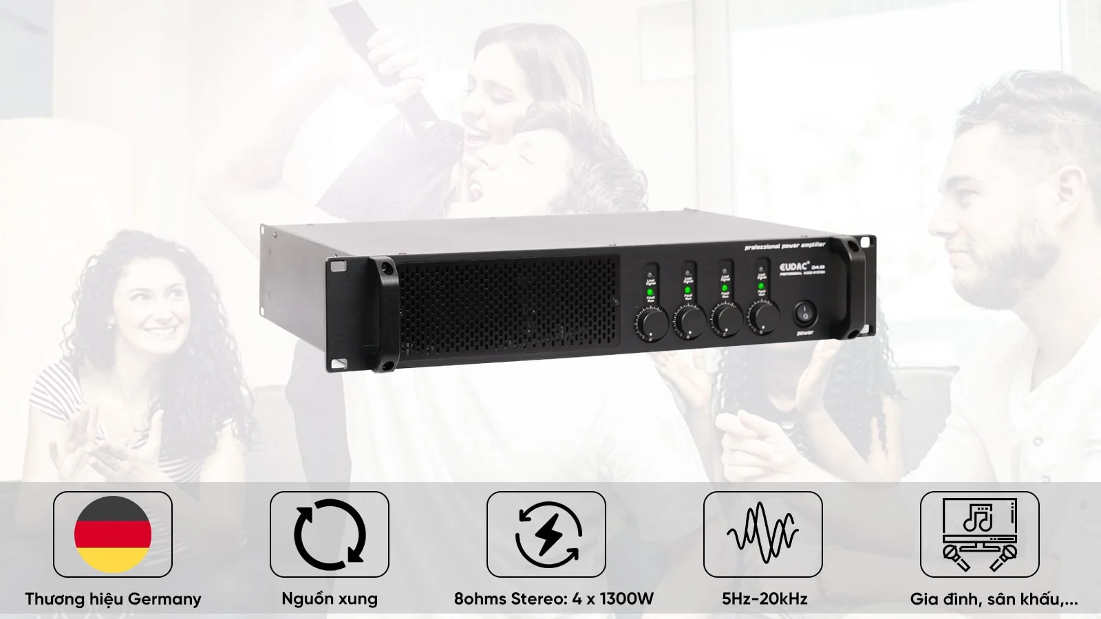 Cục đẩy D4.13 khuếch đại âm thanh chuyên nghiệp dùng cho đa dạng hệ thống âm thanh Cục đẩy D4.13 khuếch đại âm thanh chuyên nghiệp dùng cho đa dạng hệ thống âm thanh