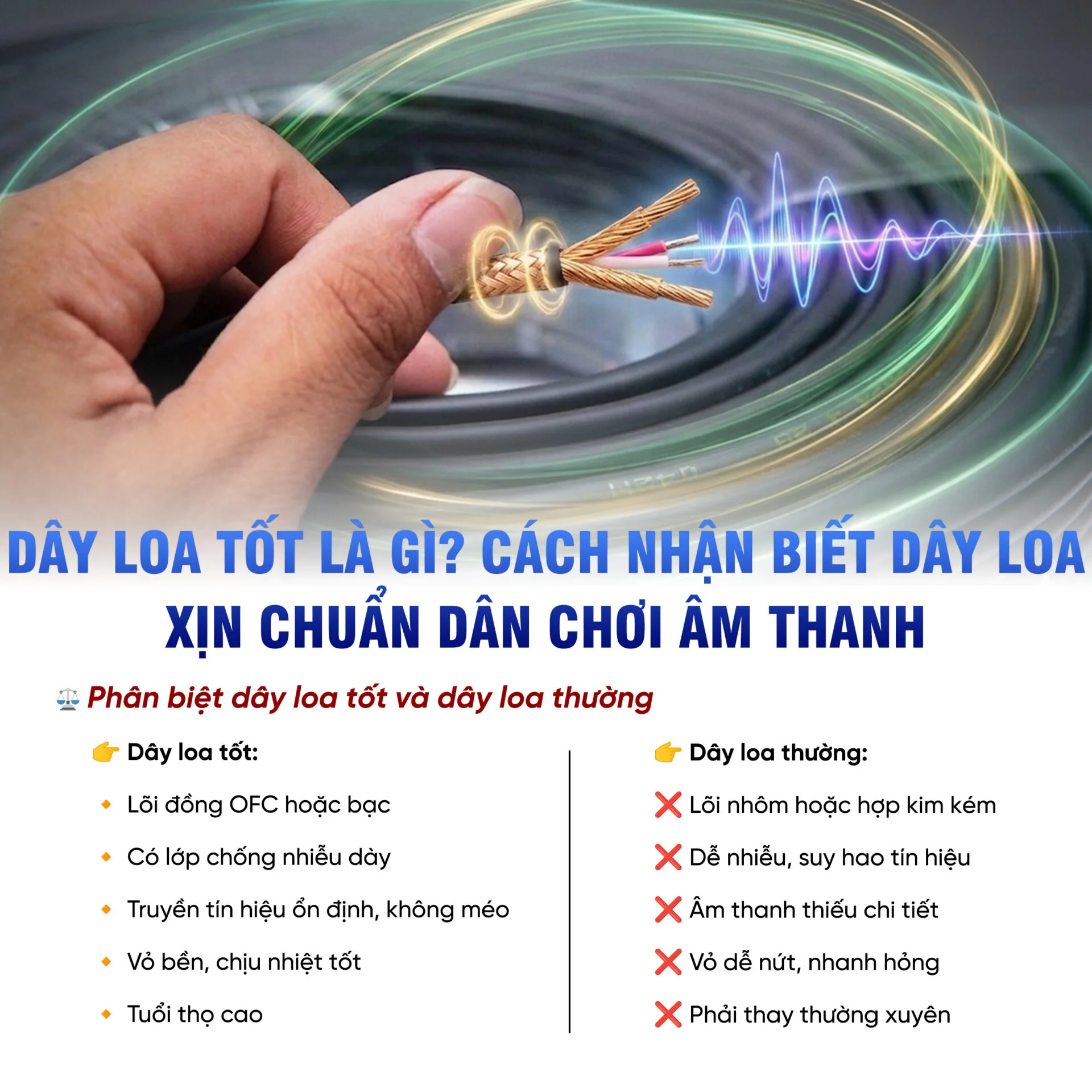 Dây loa tốt là gì? Cách phân biệt dây loa tốt và dây loa thường 11 Day loa tot la gi Cach phan biet day loa tot va day loa thuong 4