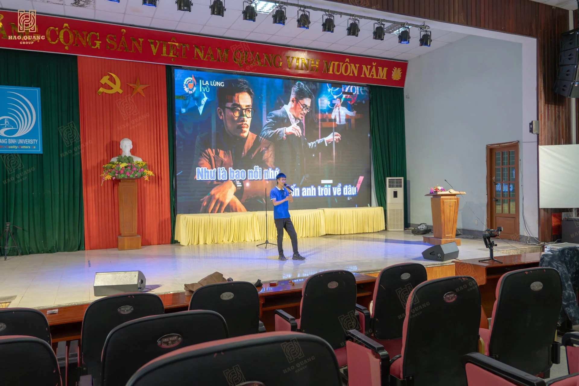 Hào Quang Group hoàn thiện hệ thống âm thanh, ánh sáng hội trường Đại Học Quảng Bình 21 Hao Quang Group hoan thien he thong am thanh anh sang hoi truong Dai Hoc Quang Binh 25