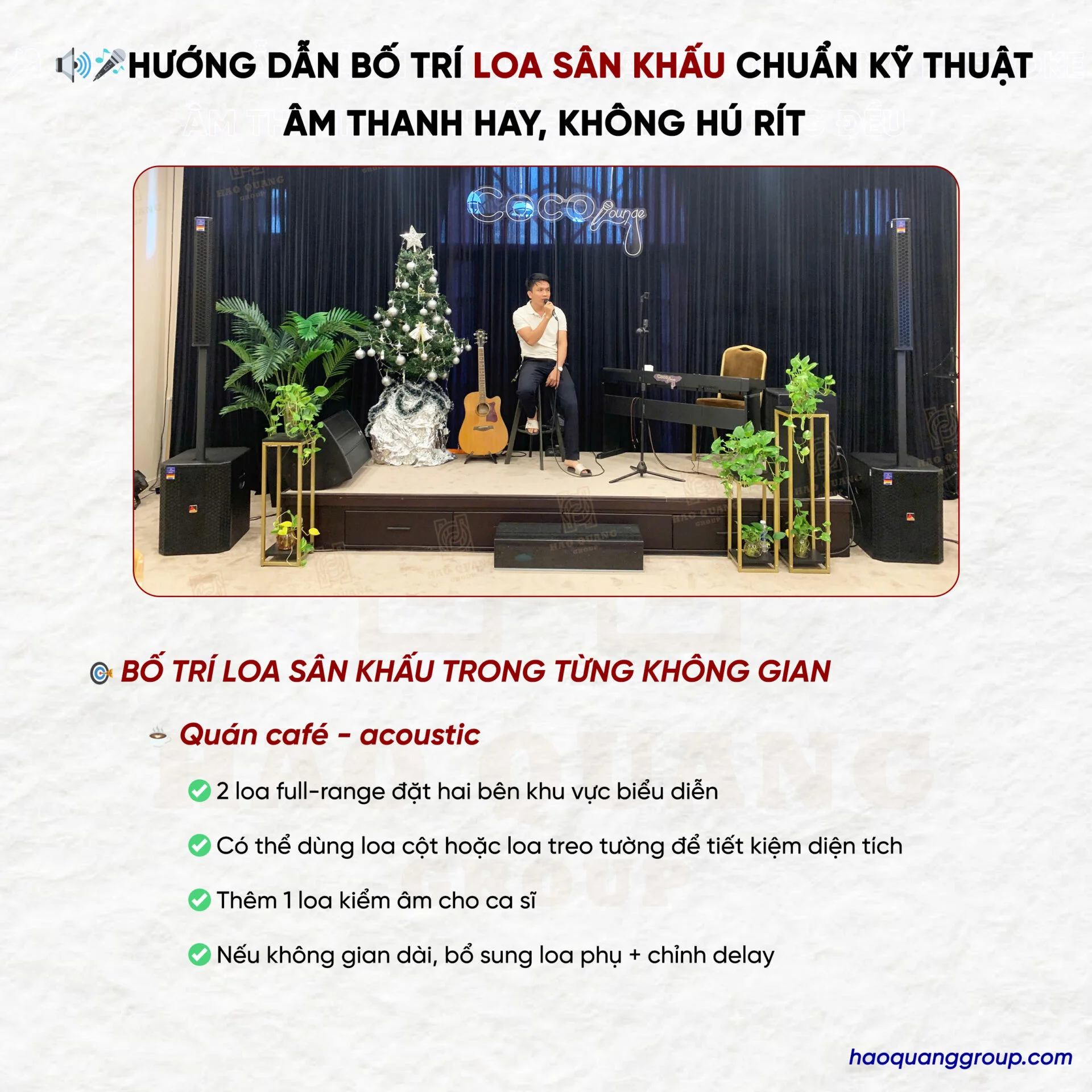 Hướng dẫn cách bố trí loa sân khấu chuẩn kỹ thuật âm thanh hay nhất 15 Huong dan bo tri loa san khau chuan ky thuat Am thanh hay khong hu rit 4