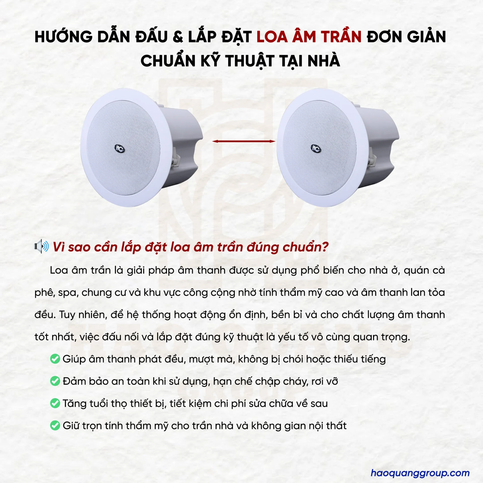 Hướng dẫn cách đấu loa âm trần cực đơn giản tại nhà 8 Huong dan dau lap dat loa am tran don gian 1