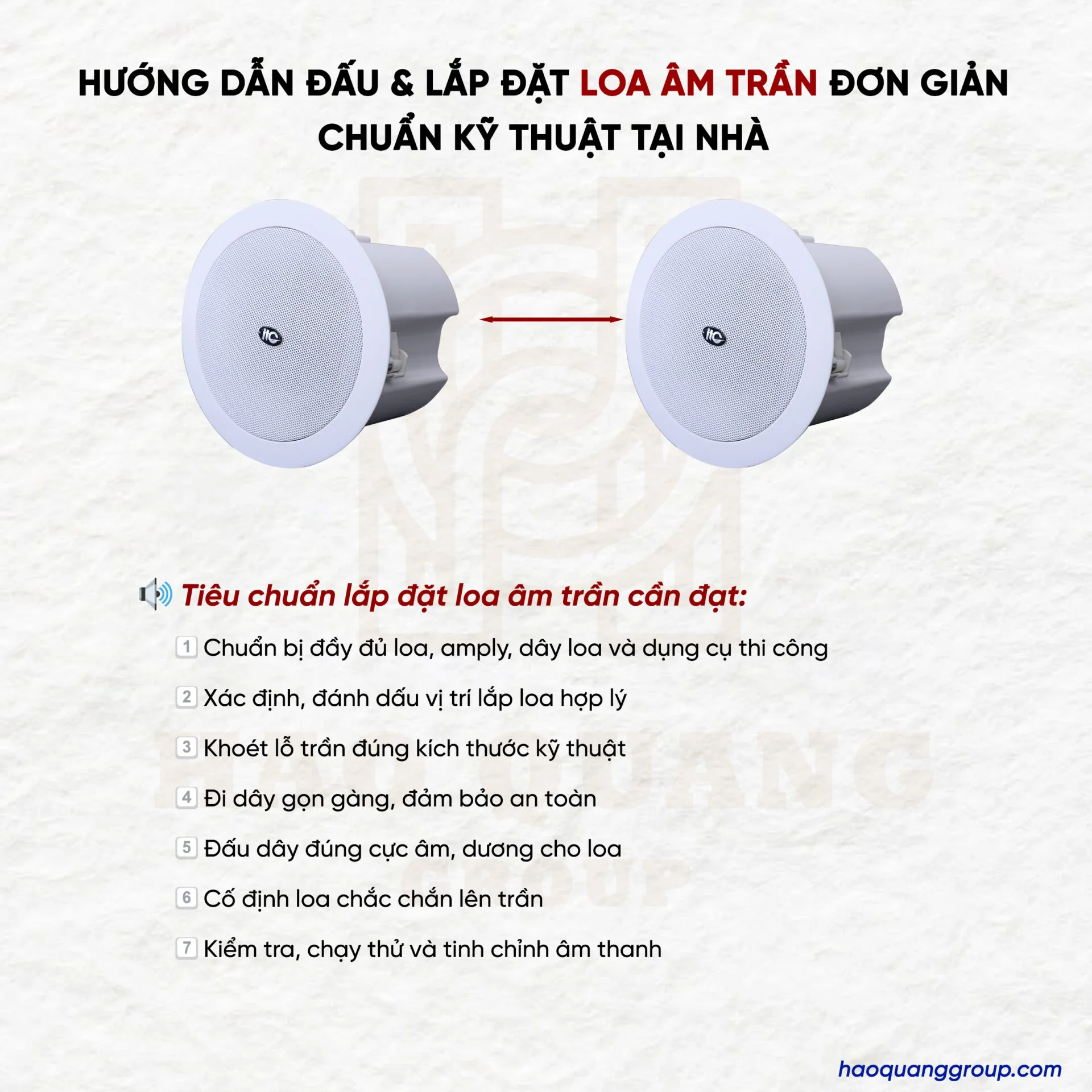Hướng dẫn cách đấu loa âm trần cực đơn giản tại nhà 10 Huong dan dau lap dat loa am tran don gian 3