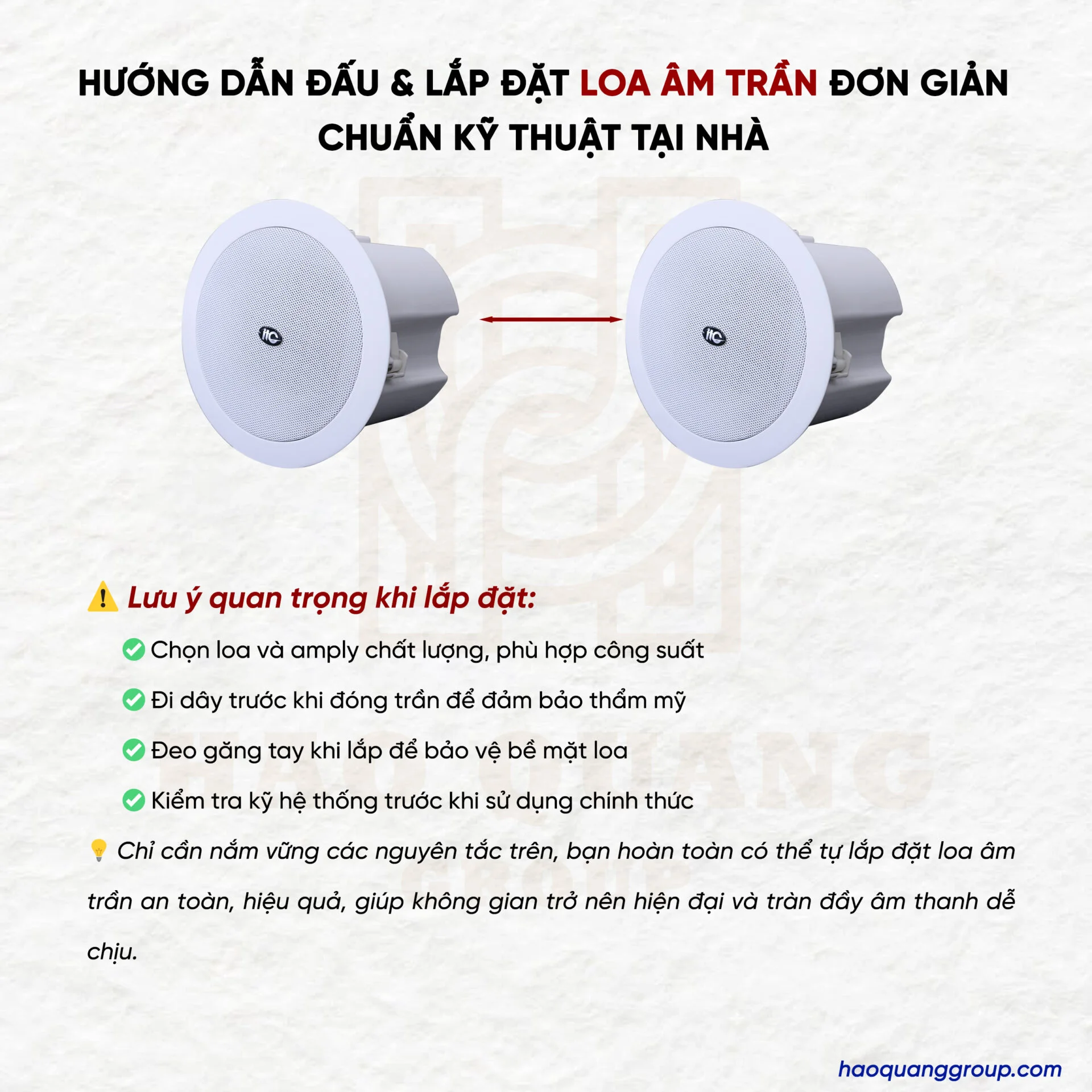 Hướng dẫn cách đấu loa âm trần cực đơn giản tại nhà 11 Huong dan dau lap dat loa am tran don gian 4