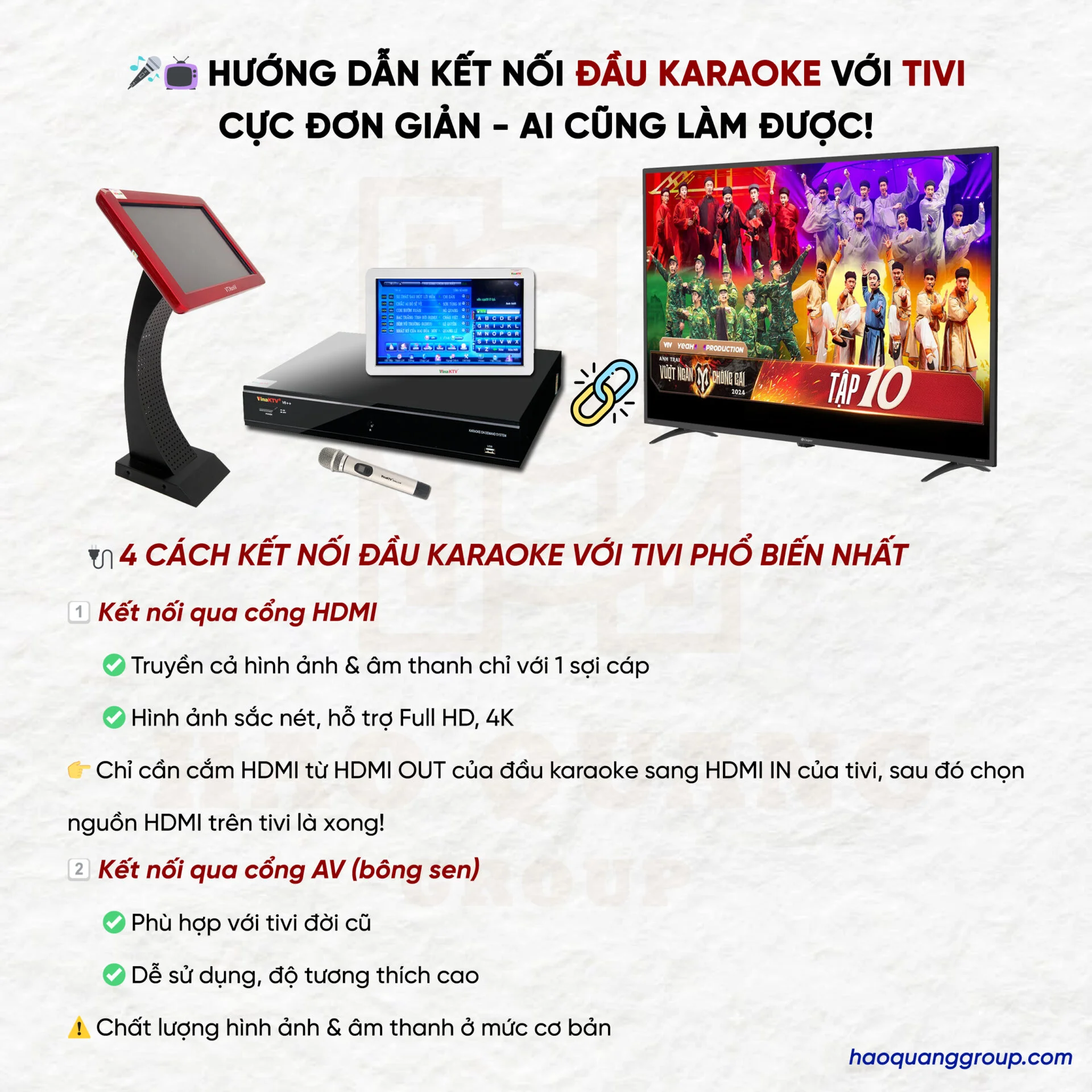 Hướng dẫn cách kết nối đầu karaoke với tivi cực đơn giản 18 Huong dan ket noi da karaoke voi tivi cuc don gian 2