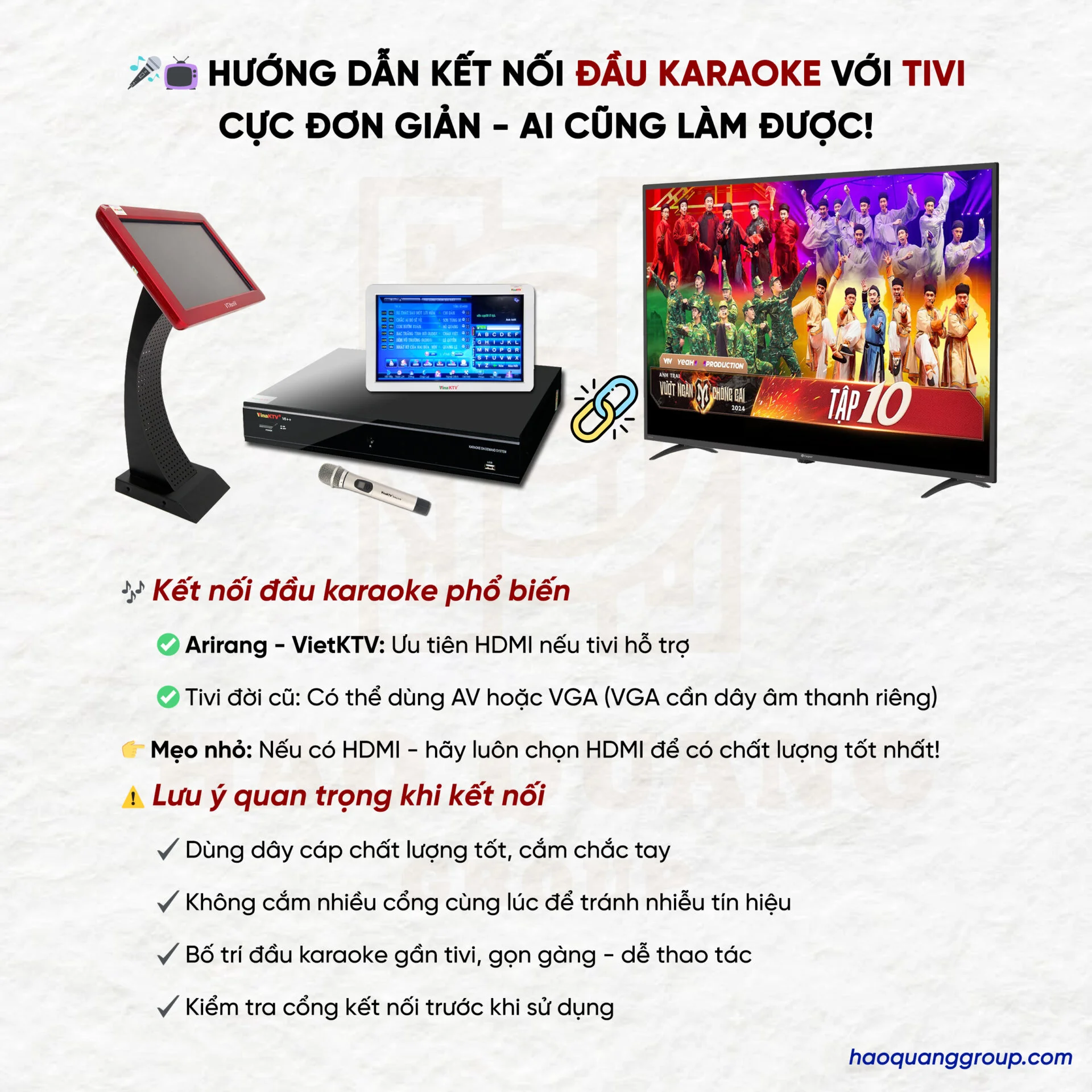 Hướng dẫn cách kết nối đầu karaoke với tivi cực đơn giản 20 Huong dan ket noi da karaoke voi tivi cuc don gian 4