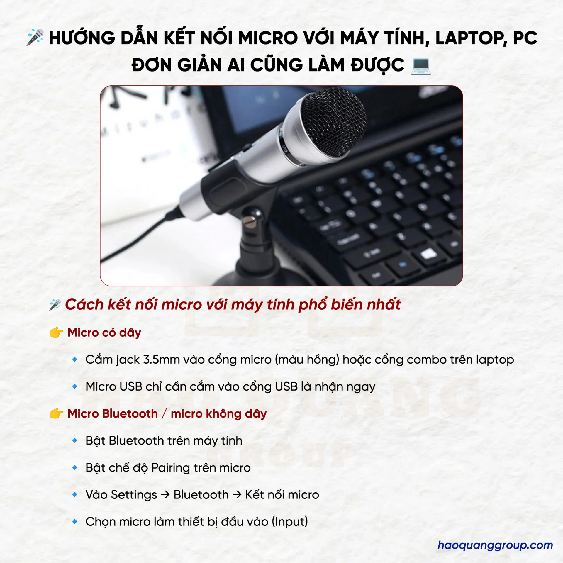 Hướng dẫn cách kết nối micro với máy tính, laptop, PC 21 Huong dan ket noi micro voi may tinh laptop PC don gian 2