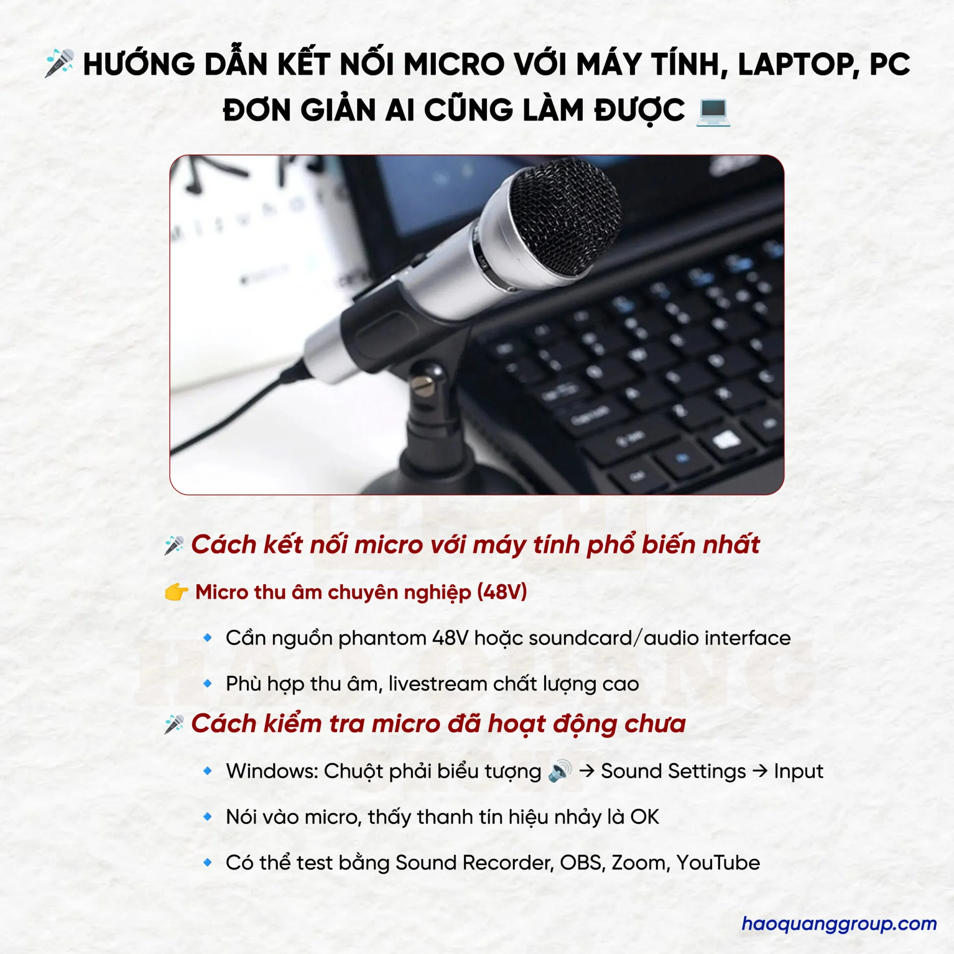 Hướng dẫn cách kết nối micro với máy tính, laptop, PC 22 Huong dan ket noi micro voi may tinh laptop PC don gian 3