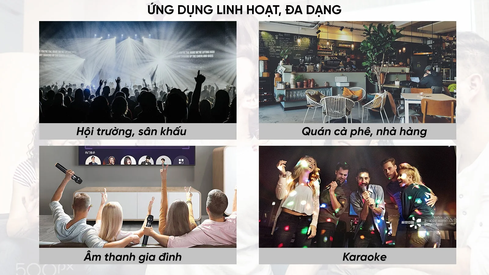 Khả năng ghép nối đa dạng, ứng dụng linh hoạt với các hệ thống âm thanh Khả năng ghép nối đa dạng, ứng dụng linh hoạt với các hệ thống âm thanh
