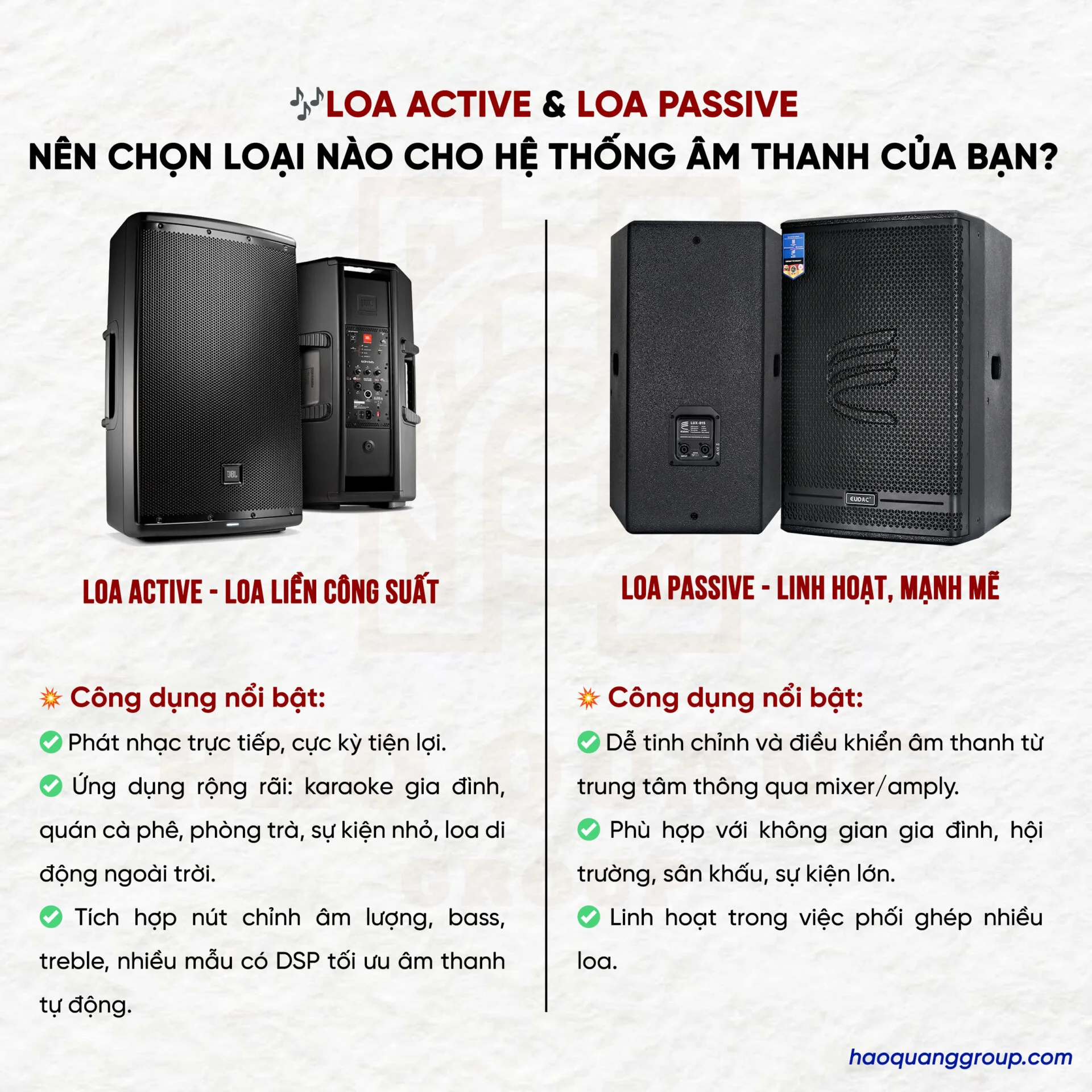 Loa active và loa passive là gì? Công dụng, ưu nhược điểm của từng loại 7 Loa active va loa passive nen chon loai nao cho he thong am thanh 2