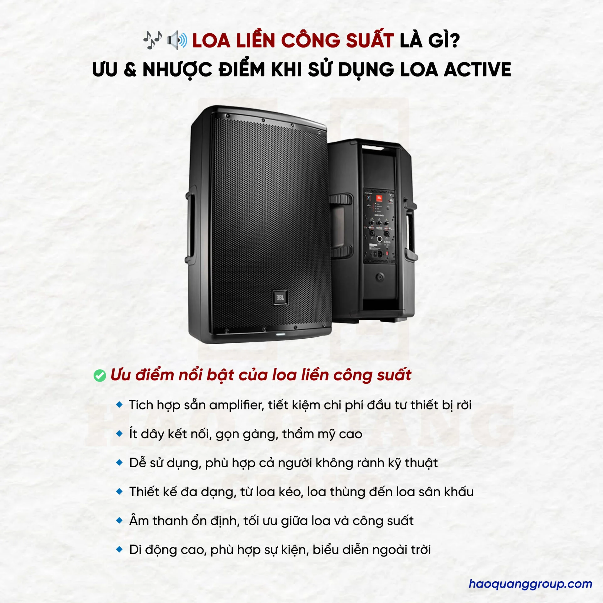 Loa liền công suất là gì? Ưu và nhược điểm khi sử dụng loa liền công suất 5 Loa lien cong suat la gi Uu nhuoc diem khi su dung loa active 3