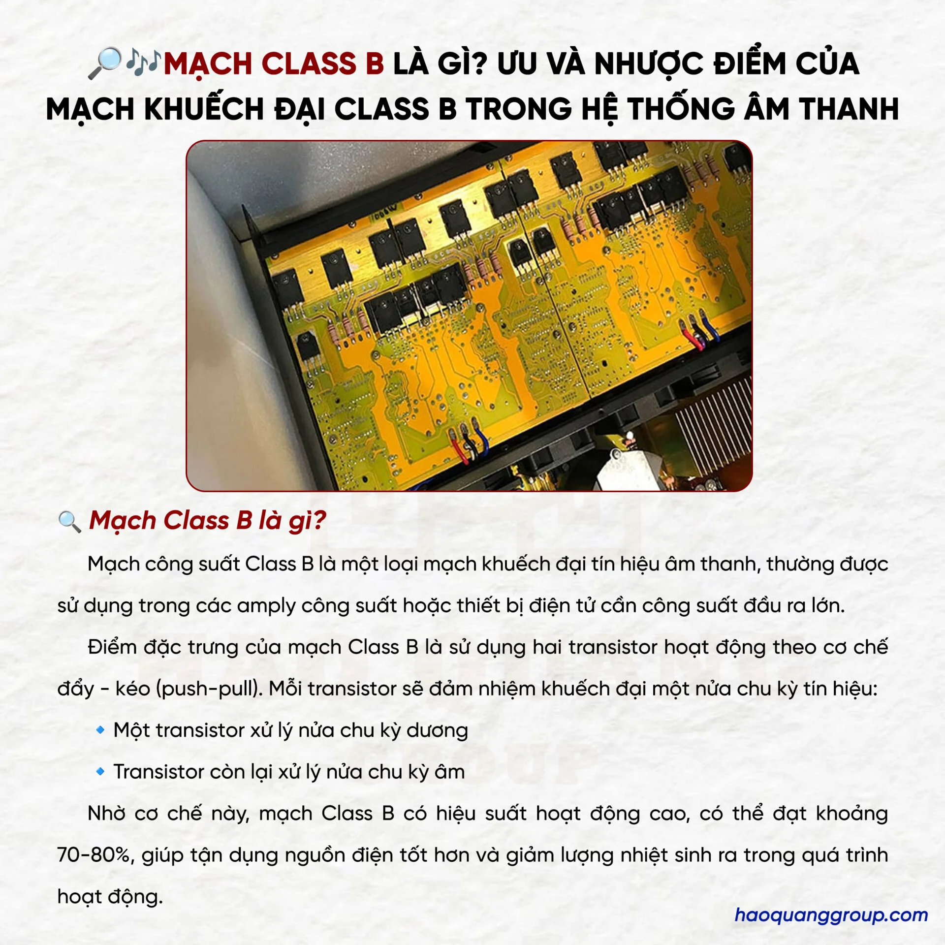 Mạch class B là gì? Ưu và nhược điểm của mạch khuếch đại class B 5 Mach class B la gi Uu va nhuoc diem cua mach khuech dai class B 1
