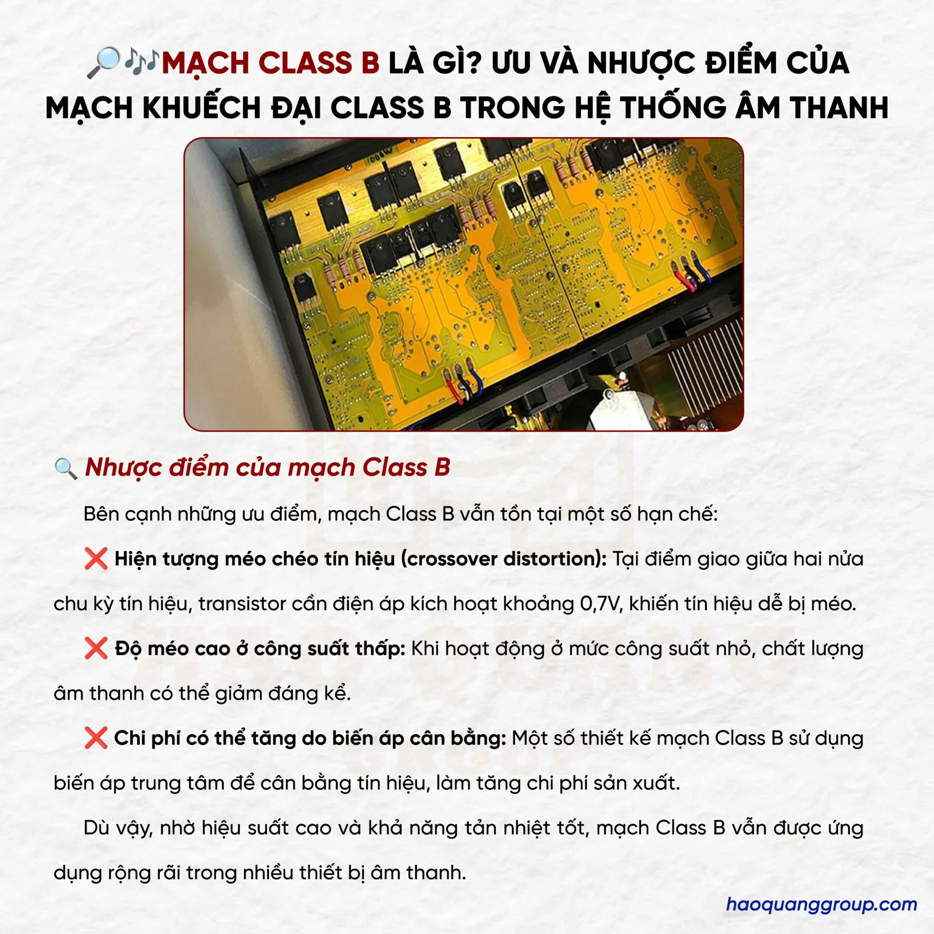 Mạch class B là gì? Ưu và nhược điểm của mạch khuếch đại class B 8 Mach class B la gi Uu va nhuoc diem cua mach khuech dai class B 4