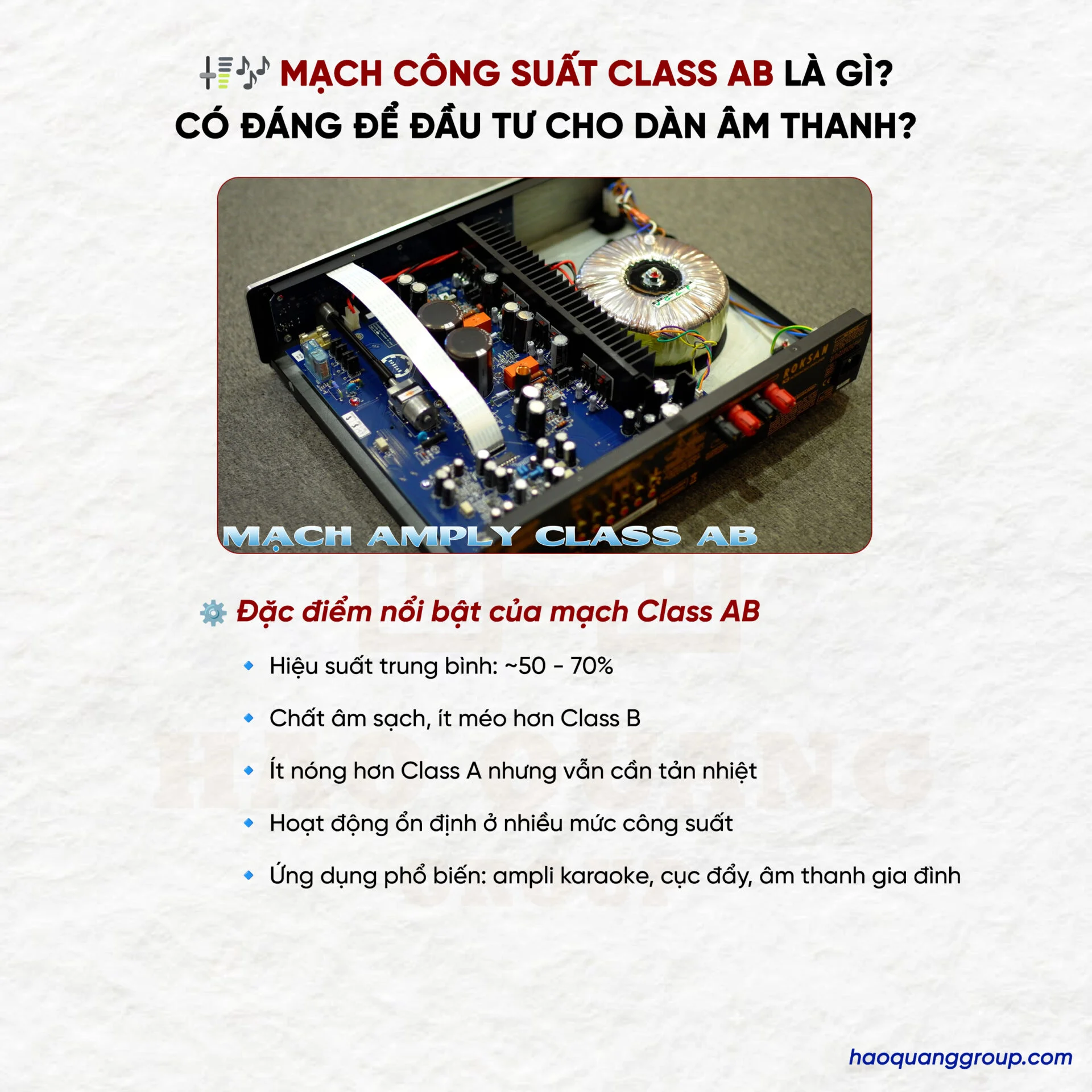 Mạch công suất class AB là gì? Ưu và nhược điểm của mạch khuếch đại class AB 6 Mach cong suat class AB la gi Uu va nhuoc diem cua mach khuech dai class AB 2