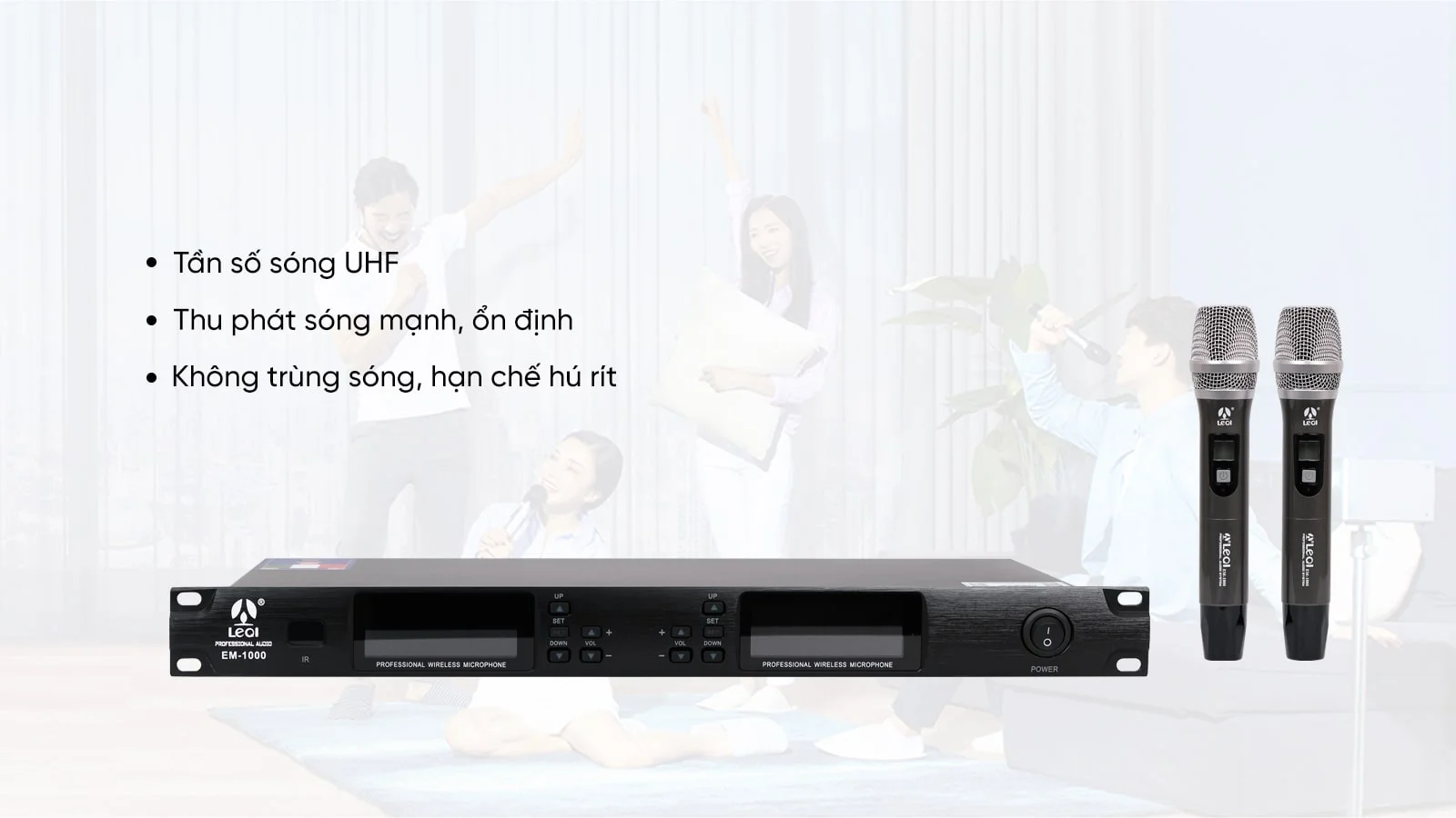 Micro LEQI EM-1000 có khả năng lọc tạp âm cực tốt mang tới trải nghiệm giọng hát chân thực nhất Micro LEQI EM-1000 có khả năng lọc tạp âm cực tốt mang tới trải nghiệm giọng hát chân thực nhất