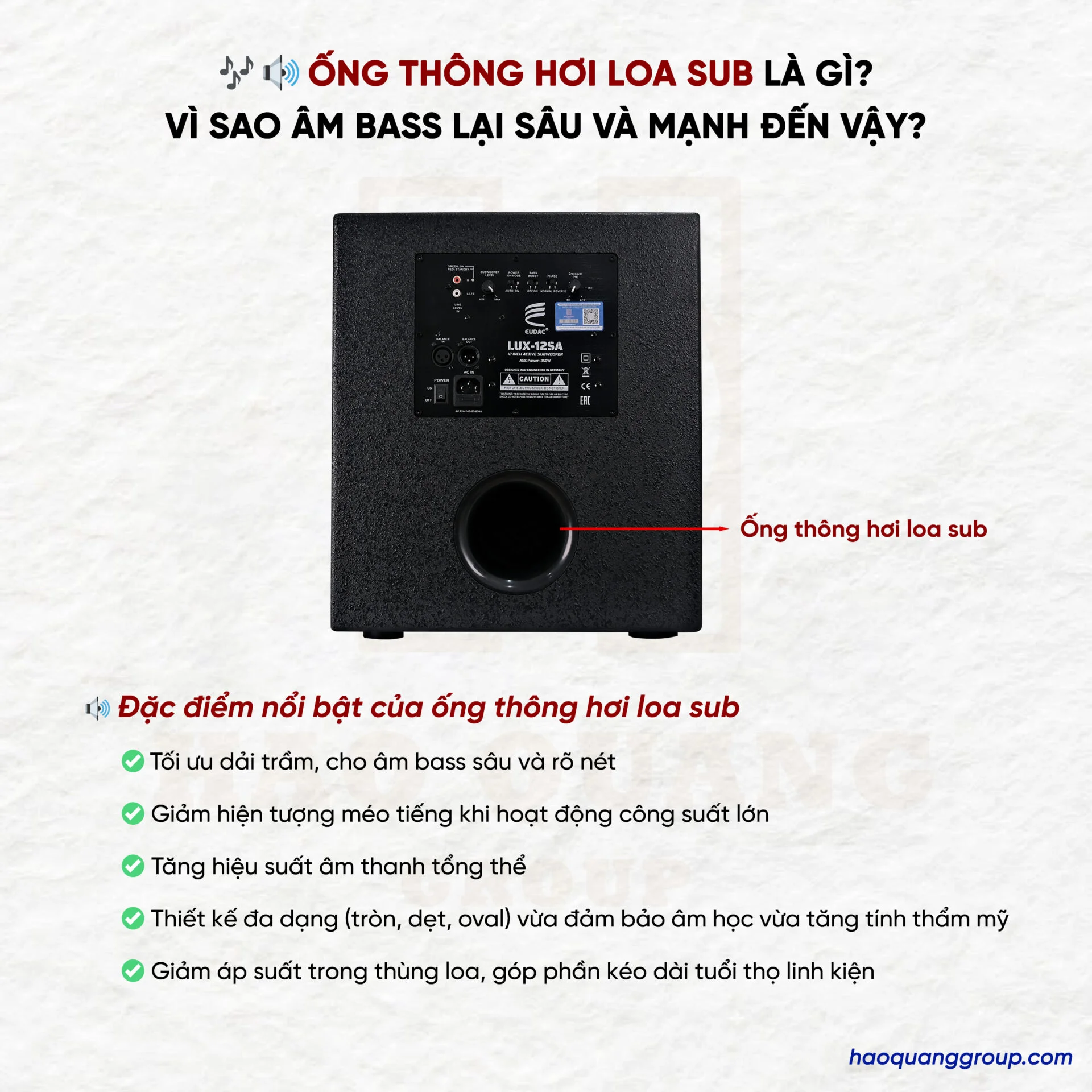 Ống thông hơi loa sub là gì? Tác dụng của ống thông hơi loa sub 12 Ong thong hoi loa sub la gi Vi sao am bass lai sau va manh den vay 3