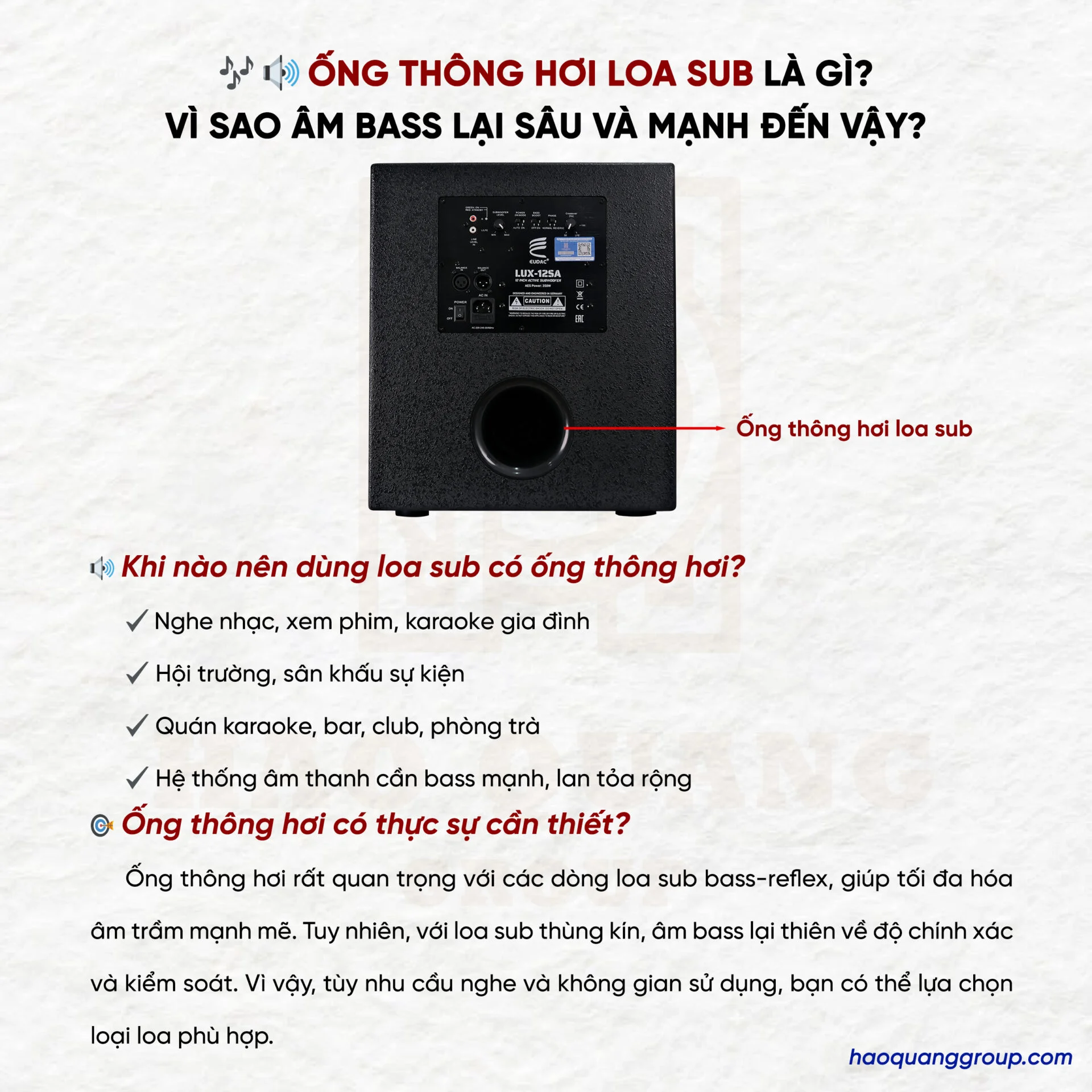 Ống thông hơi loa sub là gì? Tác dụng của ống thông hơi loa sub 14 Ong thong hoi loa sub la gi Vi sao am bass lai sau va manh den vay 5