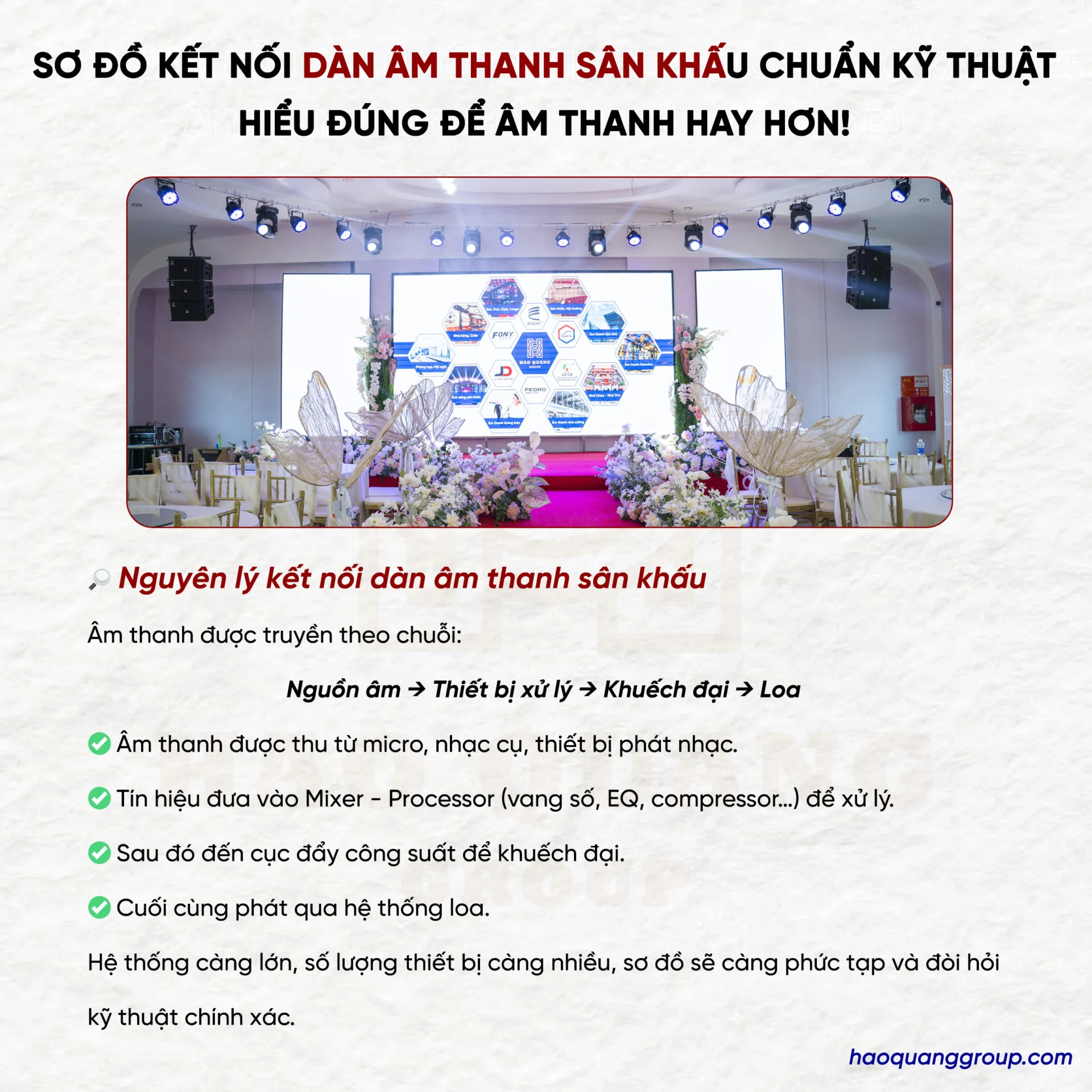 Sơ đồ kết nối dàn âm thanh sân khấu đúng chuẩn kỹ thuật nhất 7 So do ket noi dan am thanh san khau chuan ky thuat 1