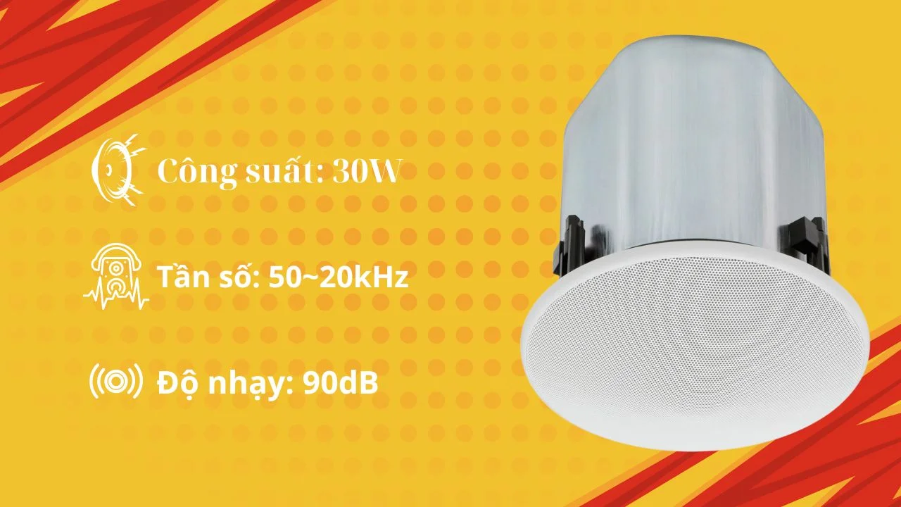 Loa âm trần 30W TOA F-122C 3 Loa Âm Trần 30W TOA F-122C - Âm Thanh Mạnh Mẽ, Lý Tưởng Cho Mọi Không Gian