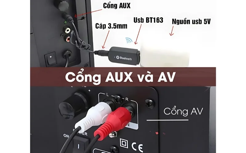 USB bluetooth cho loa nên dùng loại nào tốt nhất 5 Xác định cổng AUX hay cổng AV